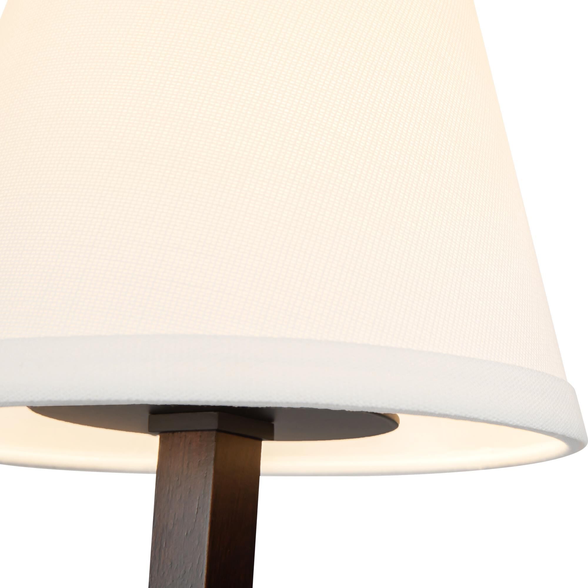 Shown in Matte Black finish and White Linen shade