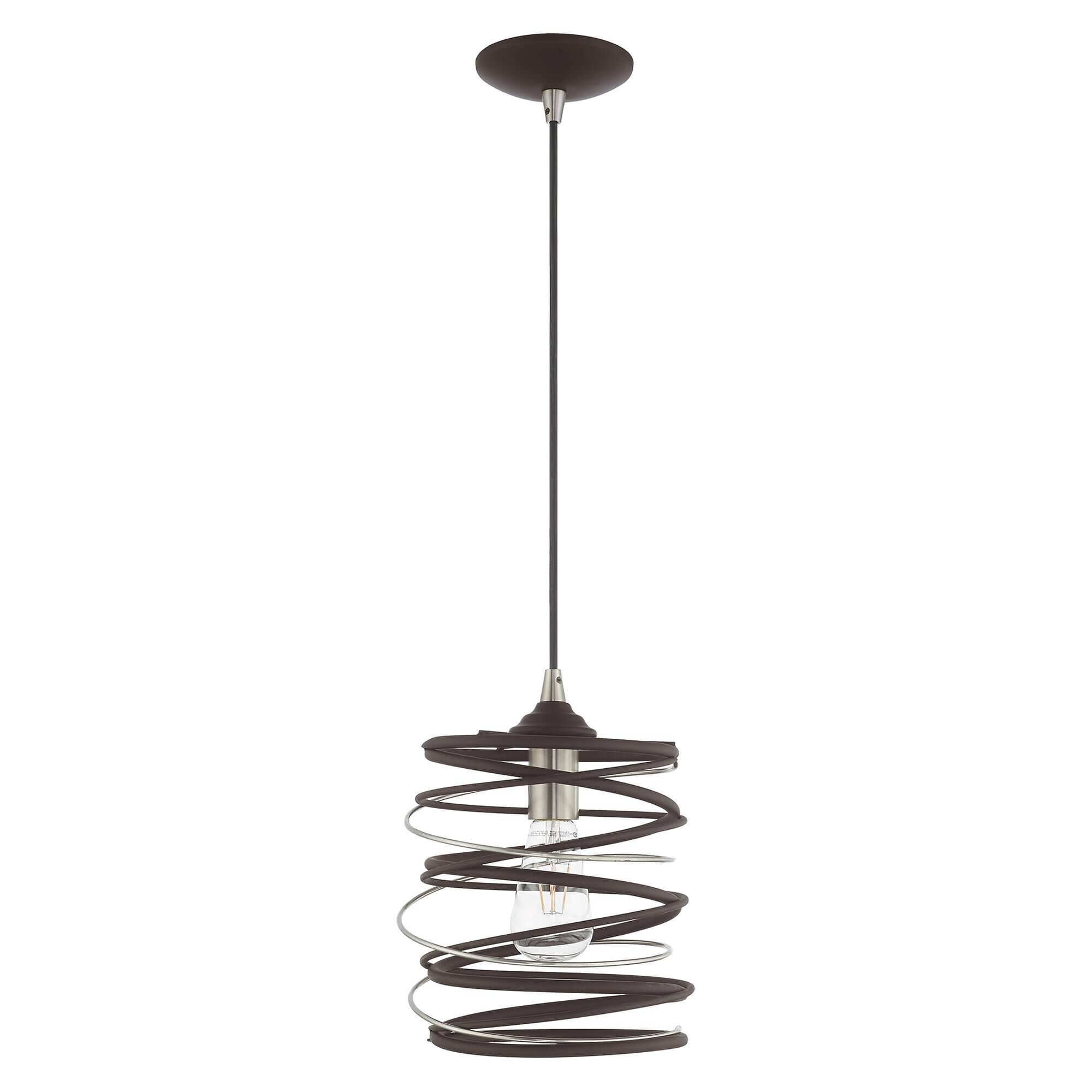 Shown in Bronze finish and Bronze Geometric Metal shade