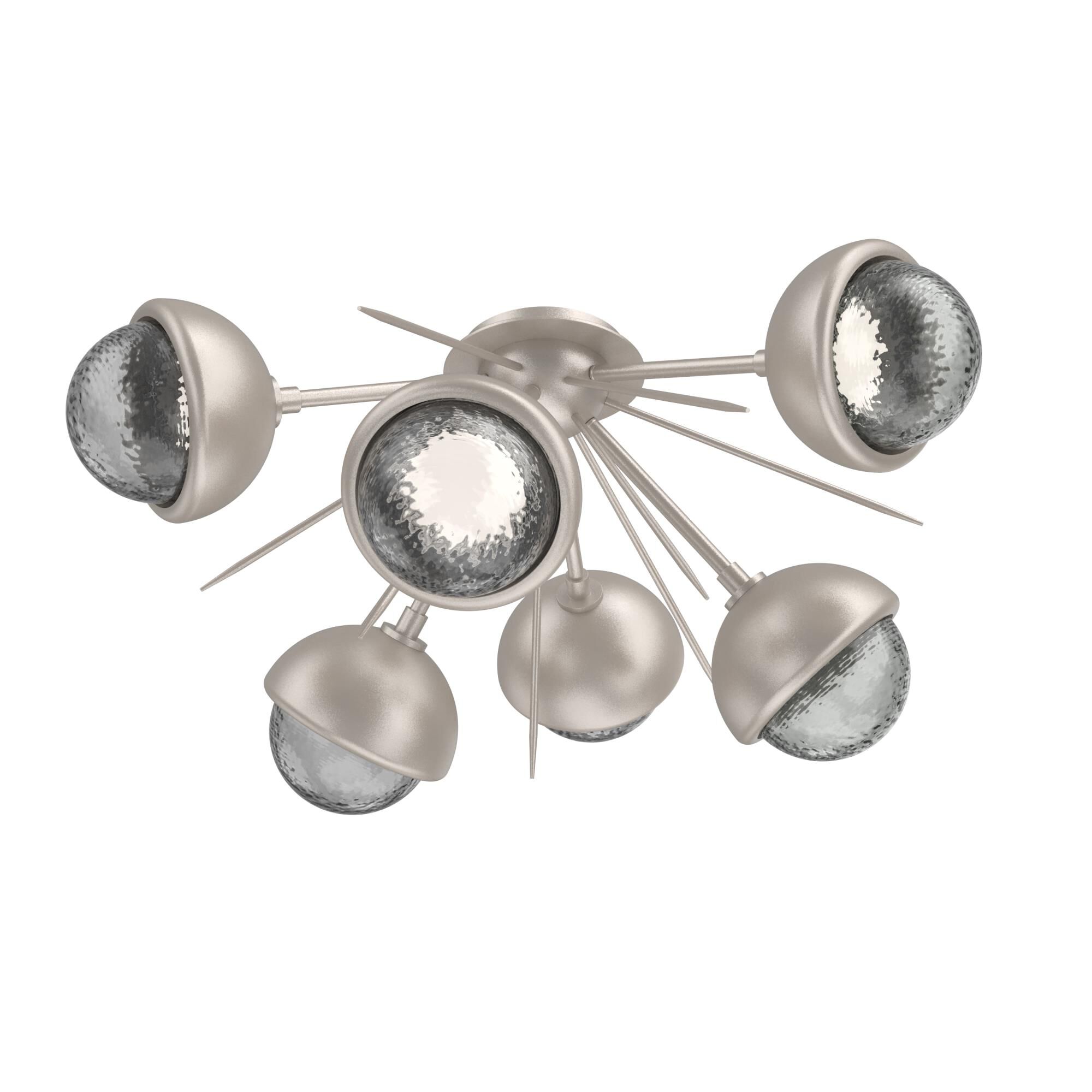 Shown in Beige Silver finish and Smoke glass and Metal Shade Matching Finish accent