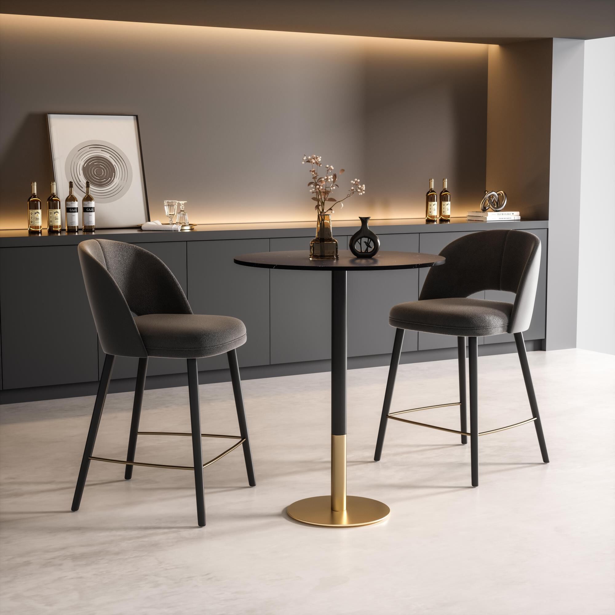 Shown in Black and Gold finish