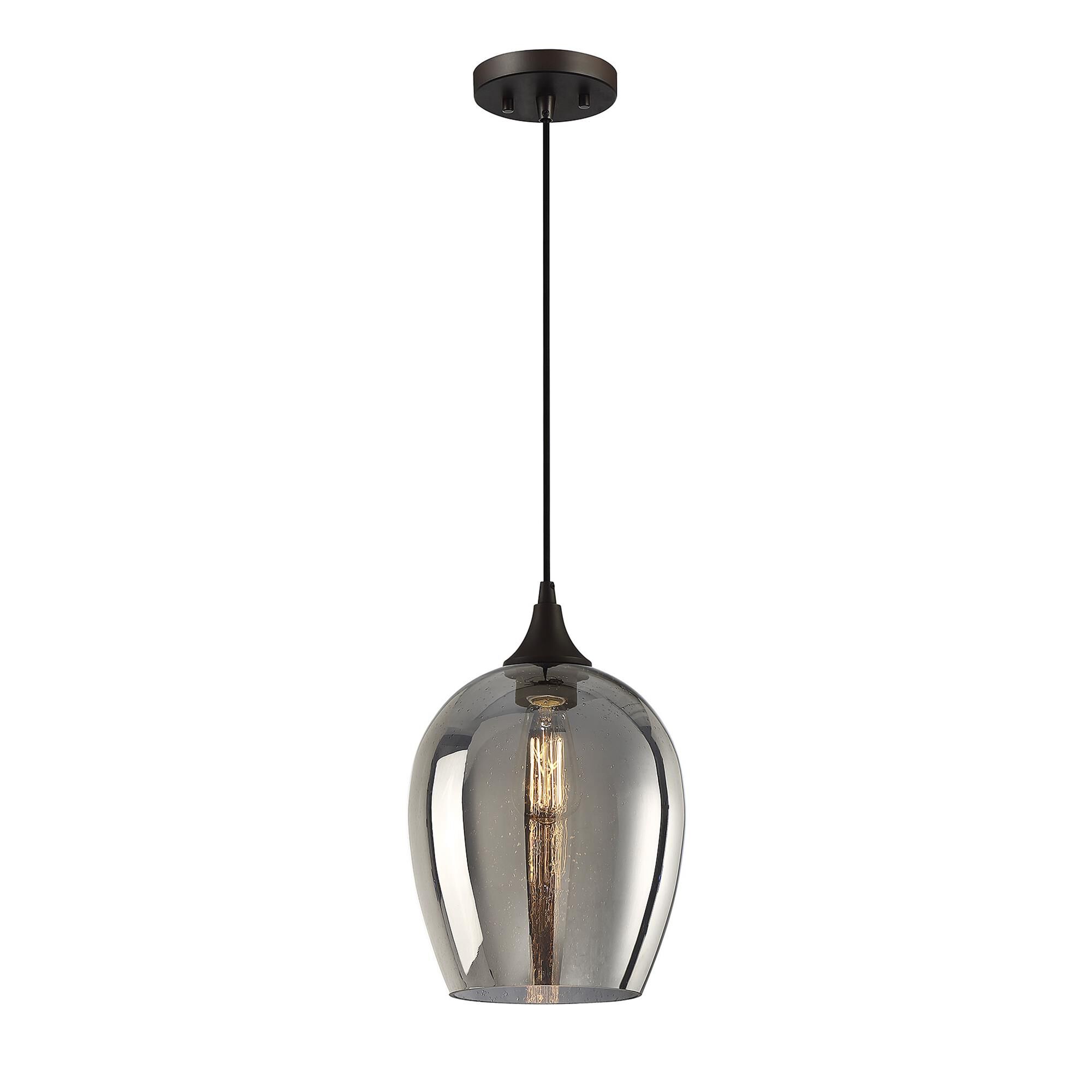Shown in Oil Rubbed Bronze finish and Plated Metallic glass