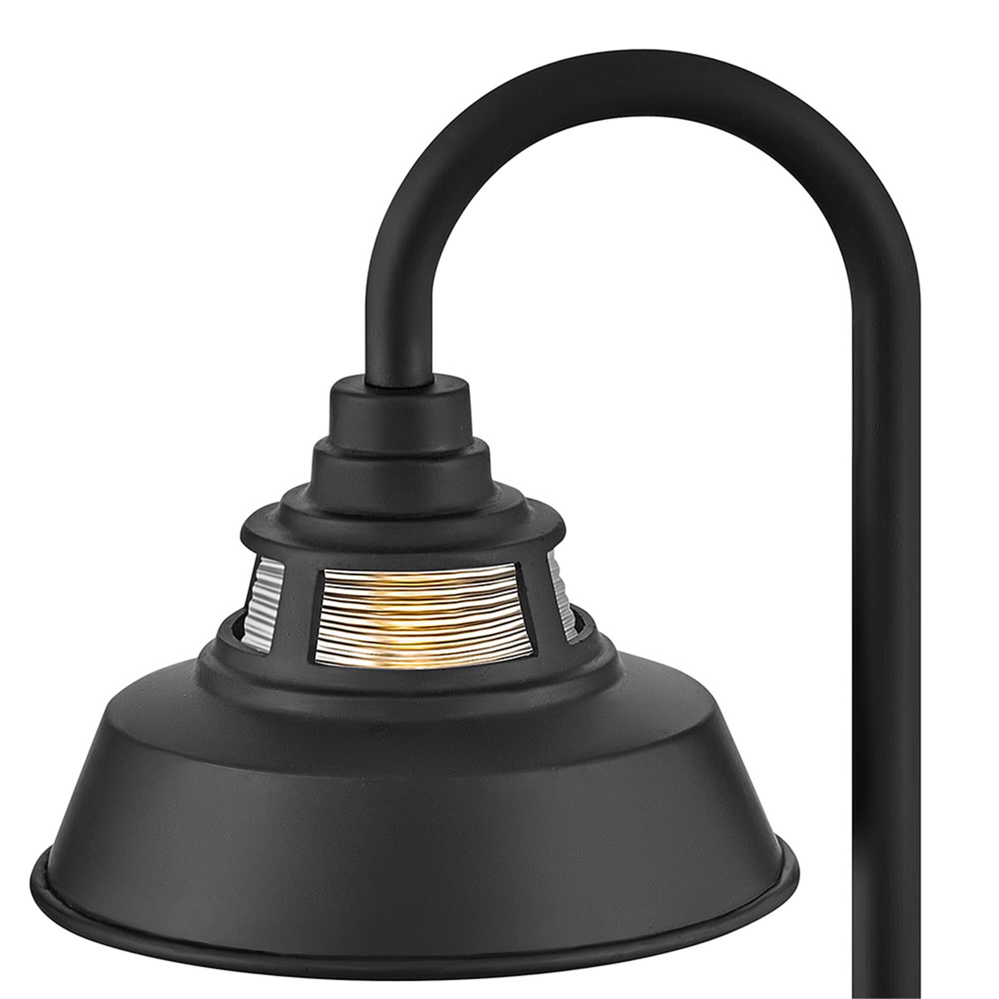 Shown in Black finish and Ribbed Clear glass