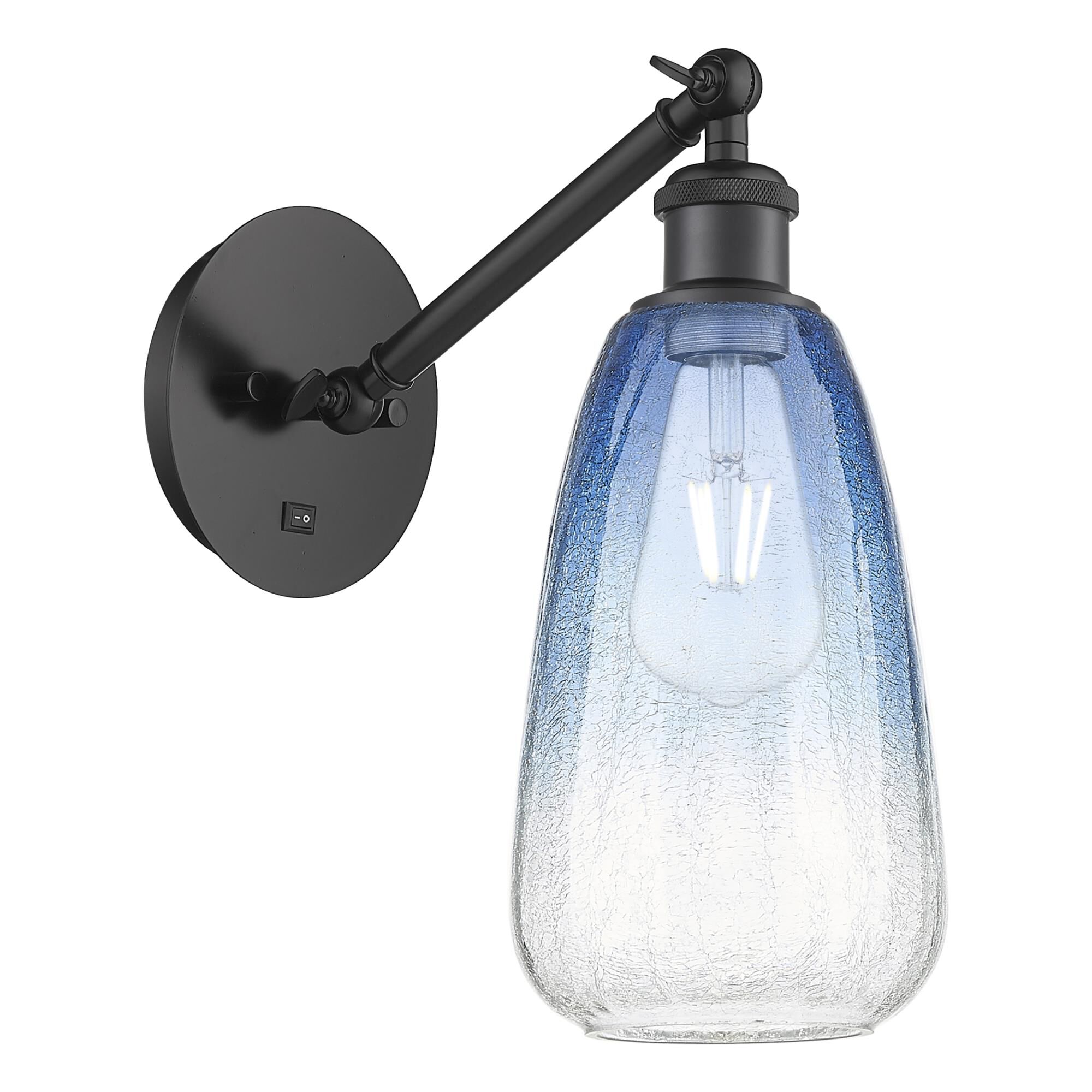 Shown in Matte Black finish and Sapphire Blue glass