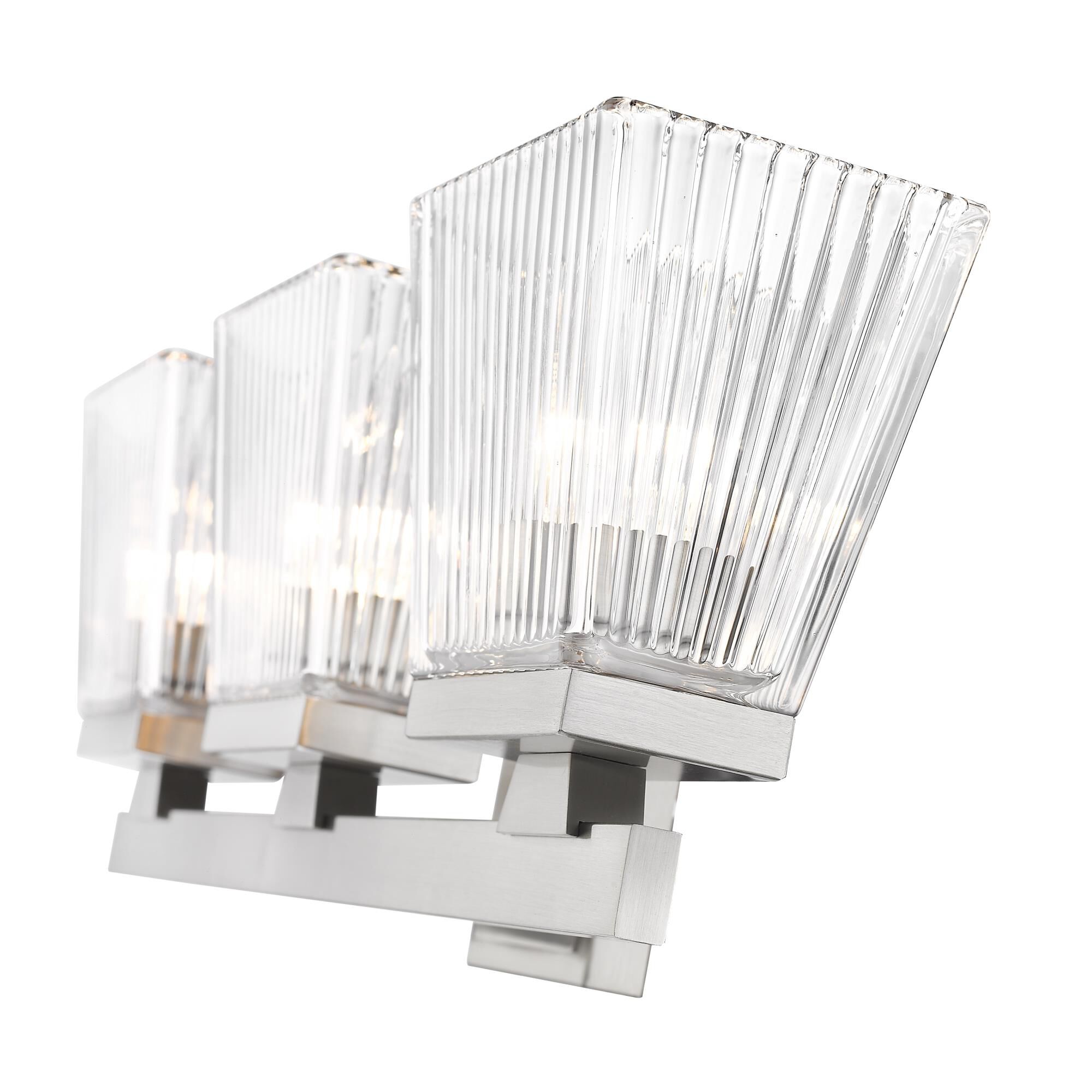 Shown in Brushed Nickel finish and Glass shade