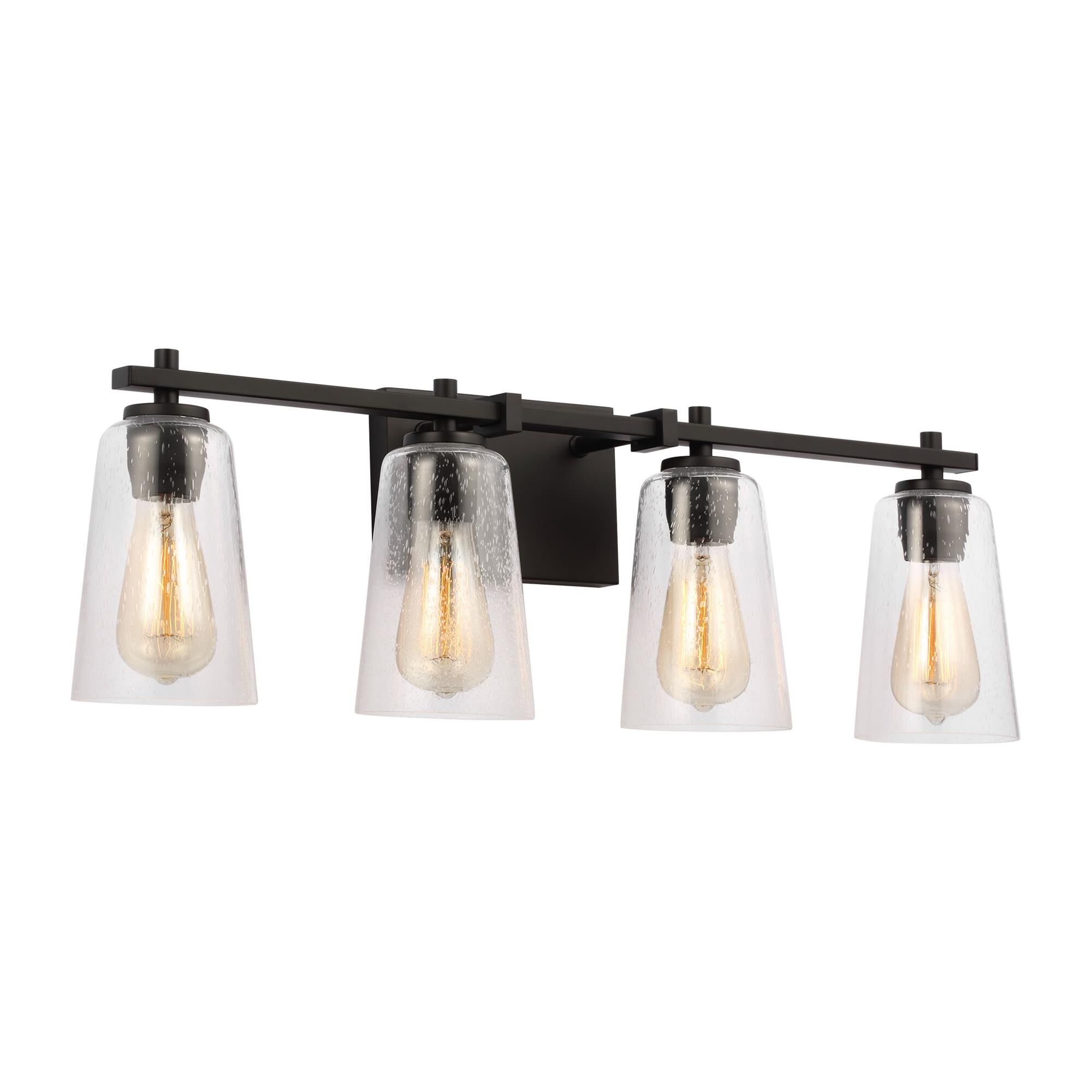 Shown in Midnight Black finish and Clear Seeded glass