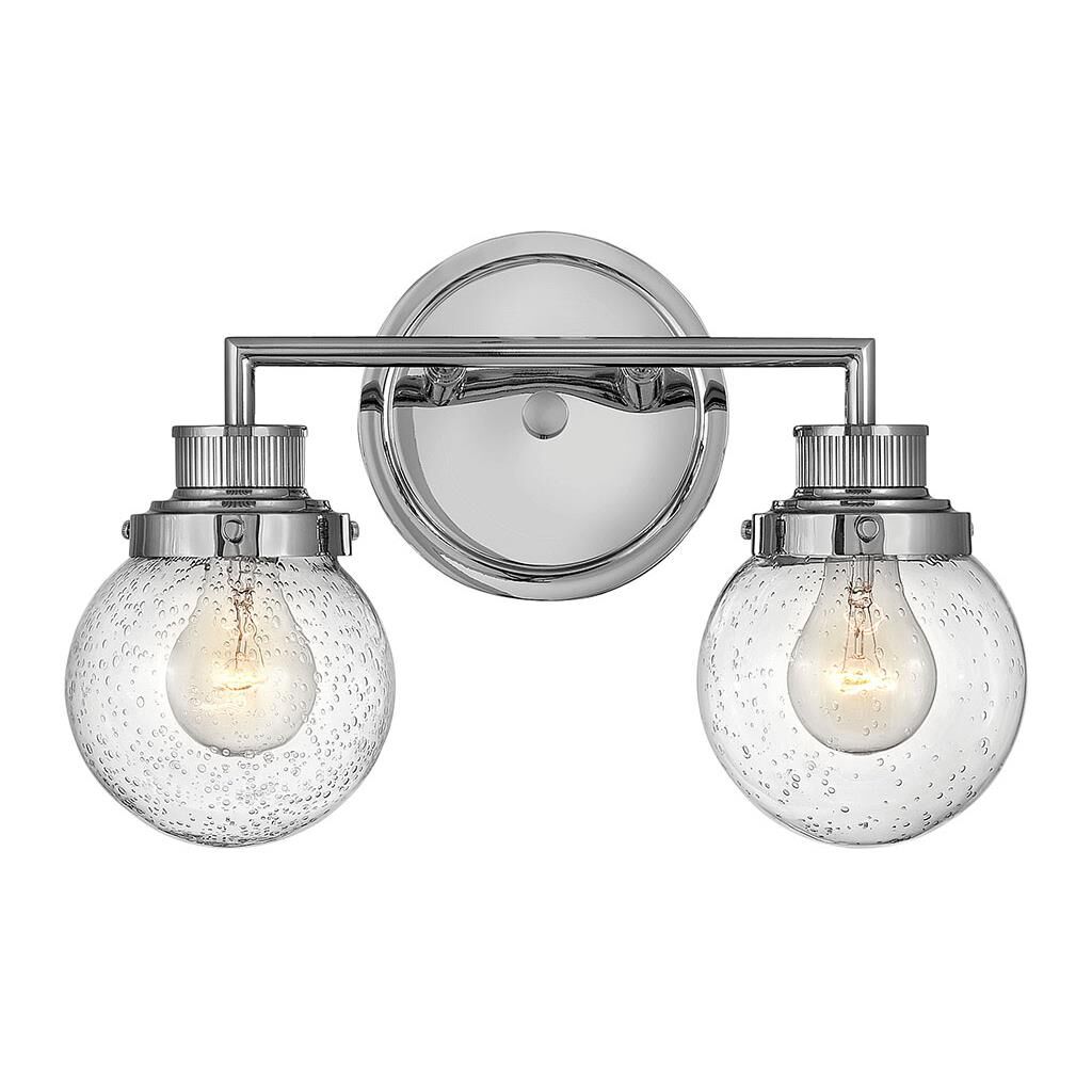 Shown in Chrome finish and Clear glass