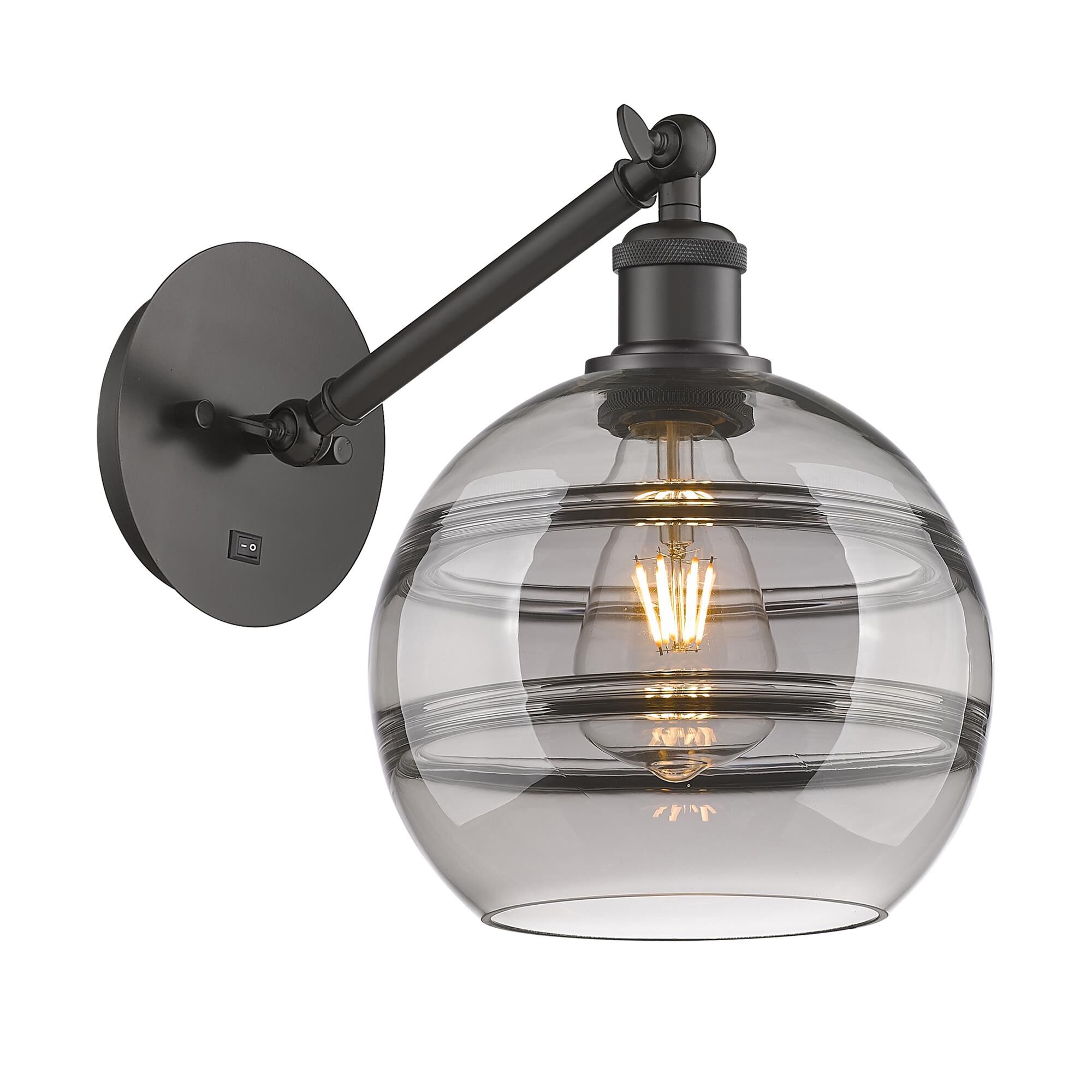 Shown in Oil Rubbed Bronze finish and Light Smoke glass