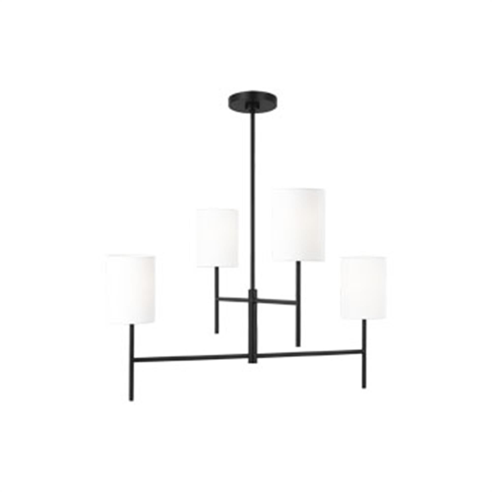 Shown in Midnight Black finish and White Linen shade