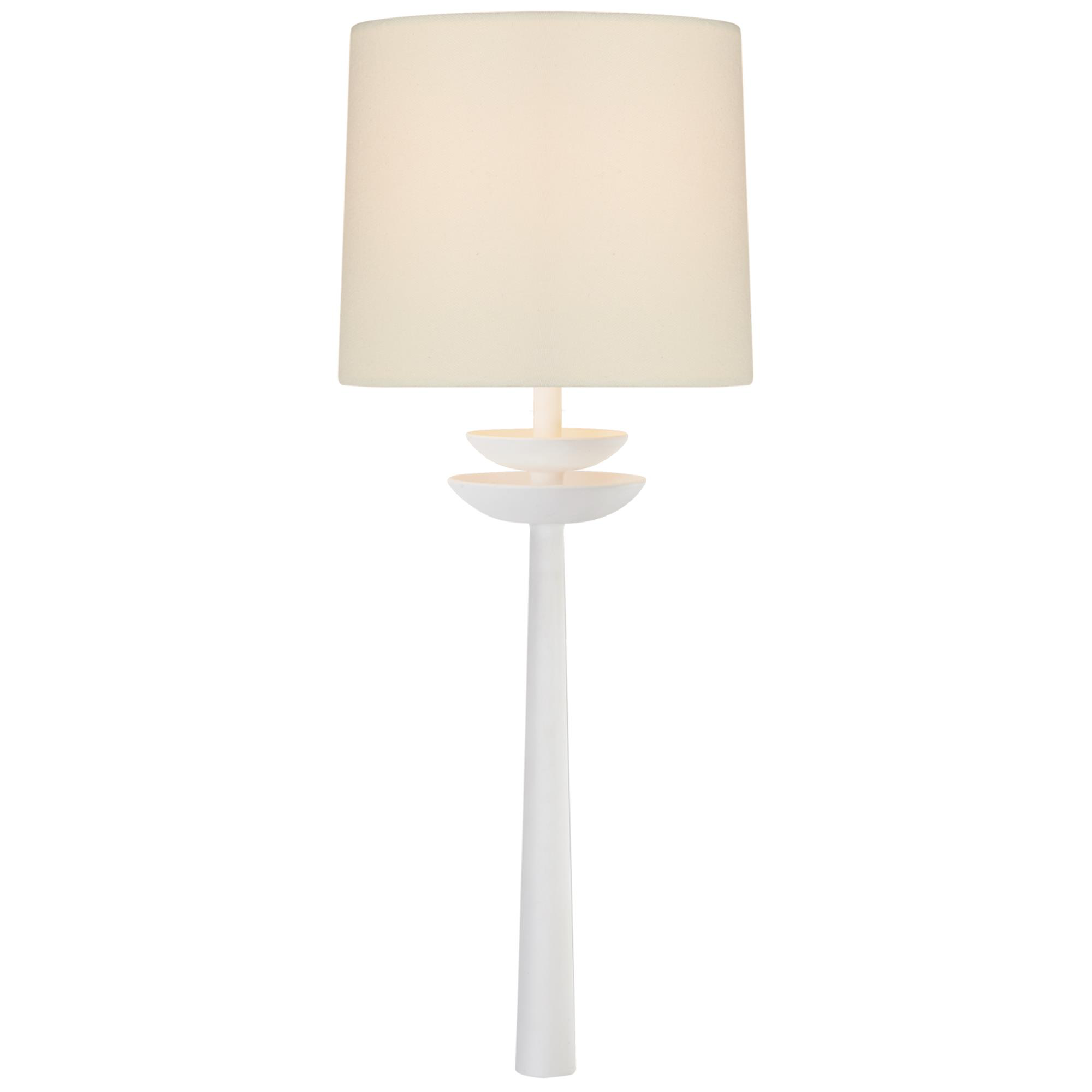 Shown in Matte White finish and Linen Shield shade