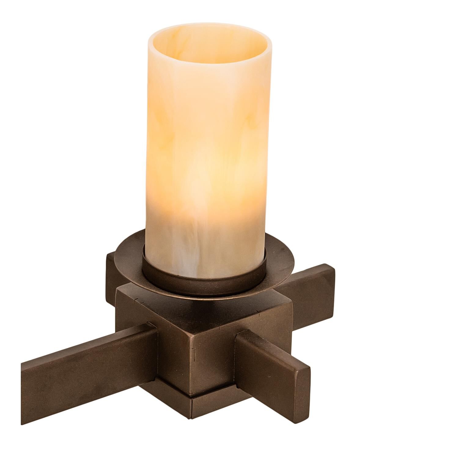 Shown in Wrought Iron finish and Amber /Acrylic glass