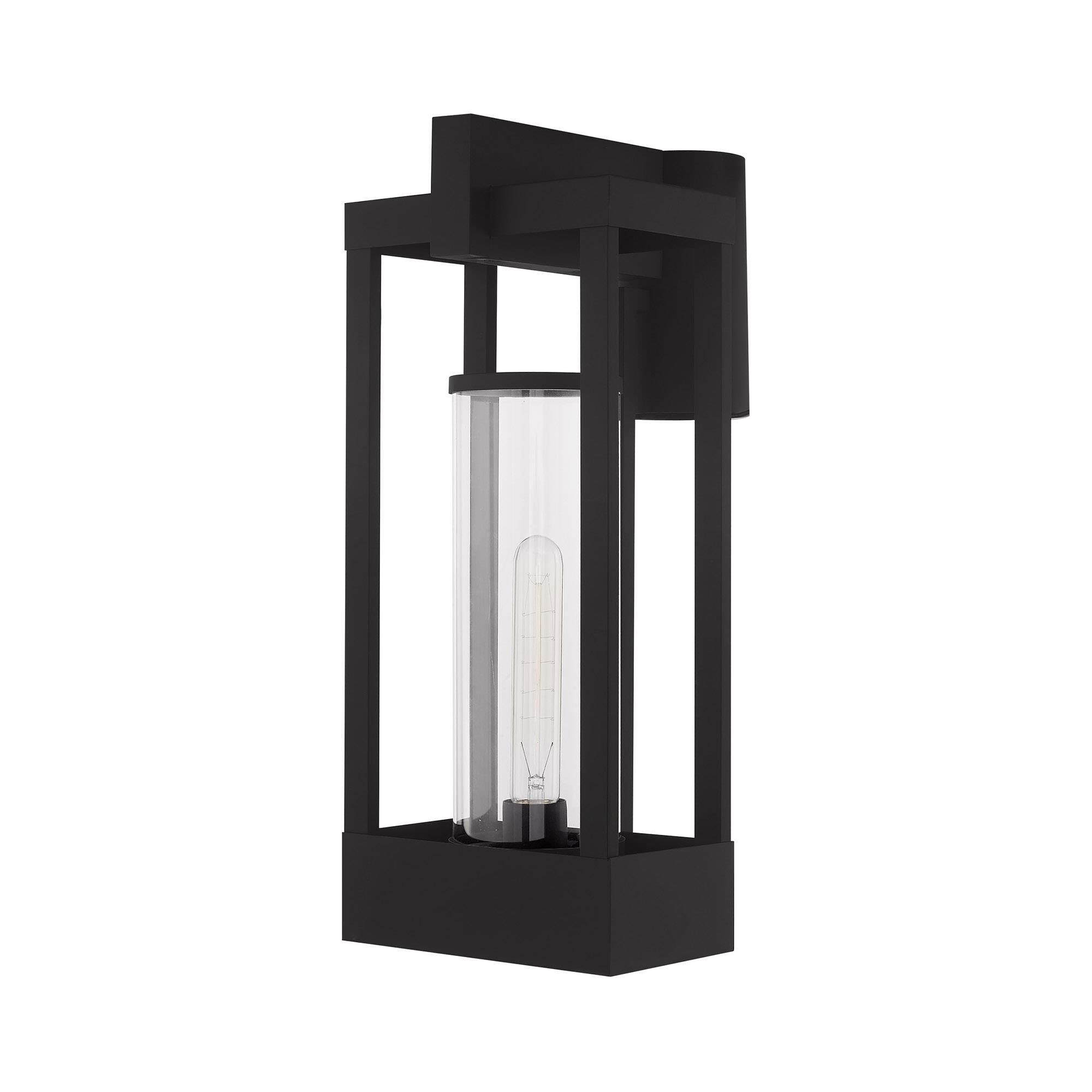 Shown in Black finish and Cylinder Clear glass