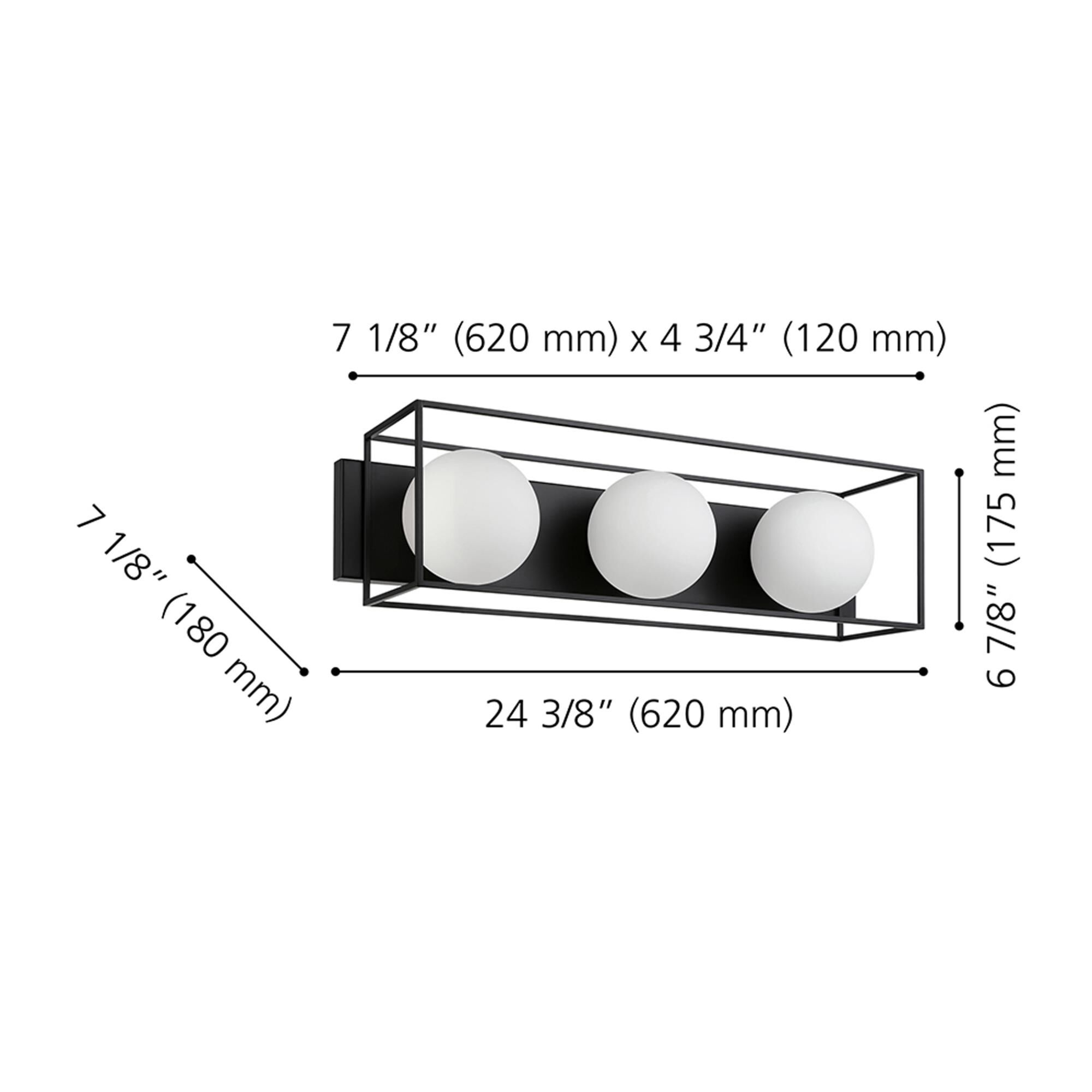 Grayson 24 Inch 3 Light LED Bath Vanity Light by Eglo Lighting