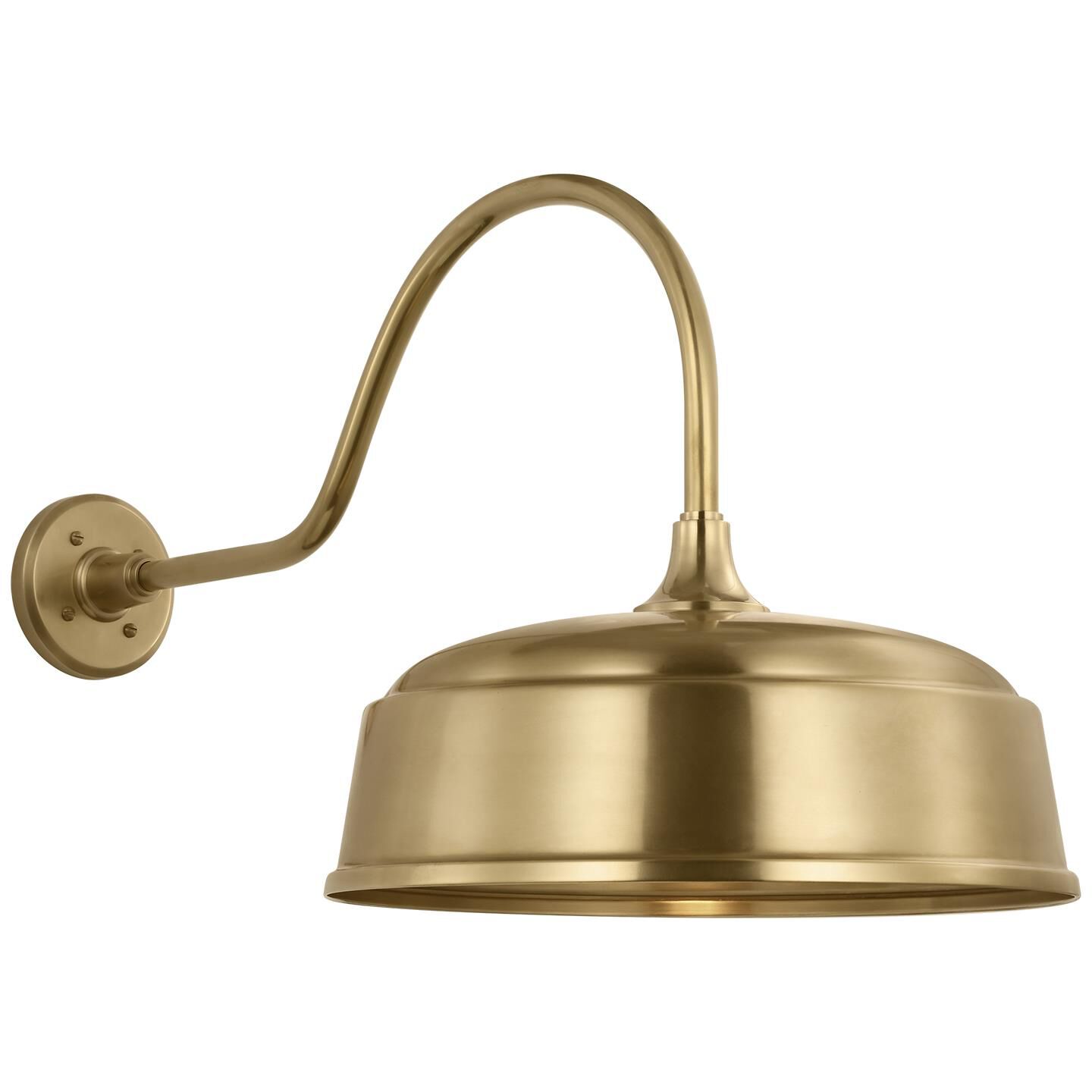 Shown in Hand-Rubbed Antique Brass finish and Gold shade