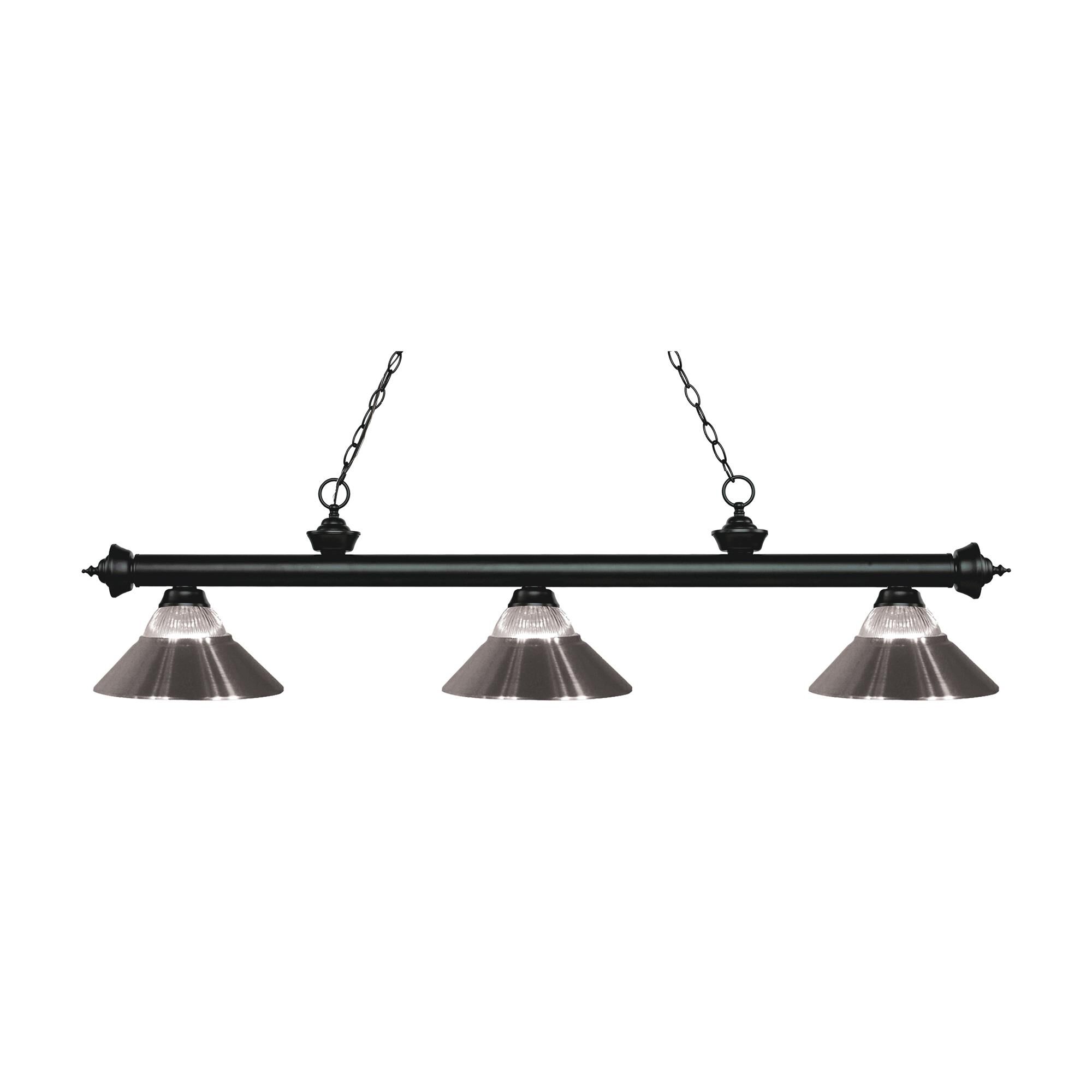 Shown in Matte Black finish and + Steel glass and Glass + Steel shade