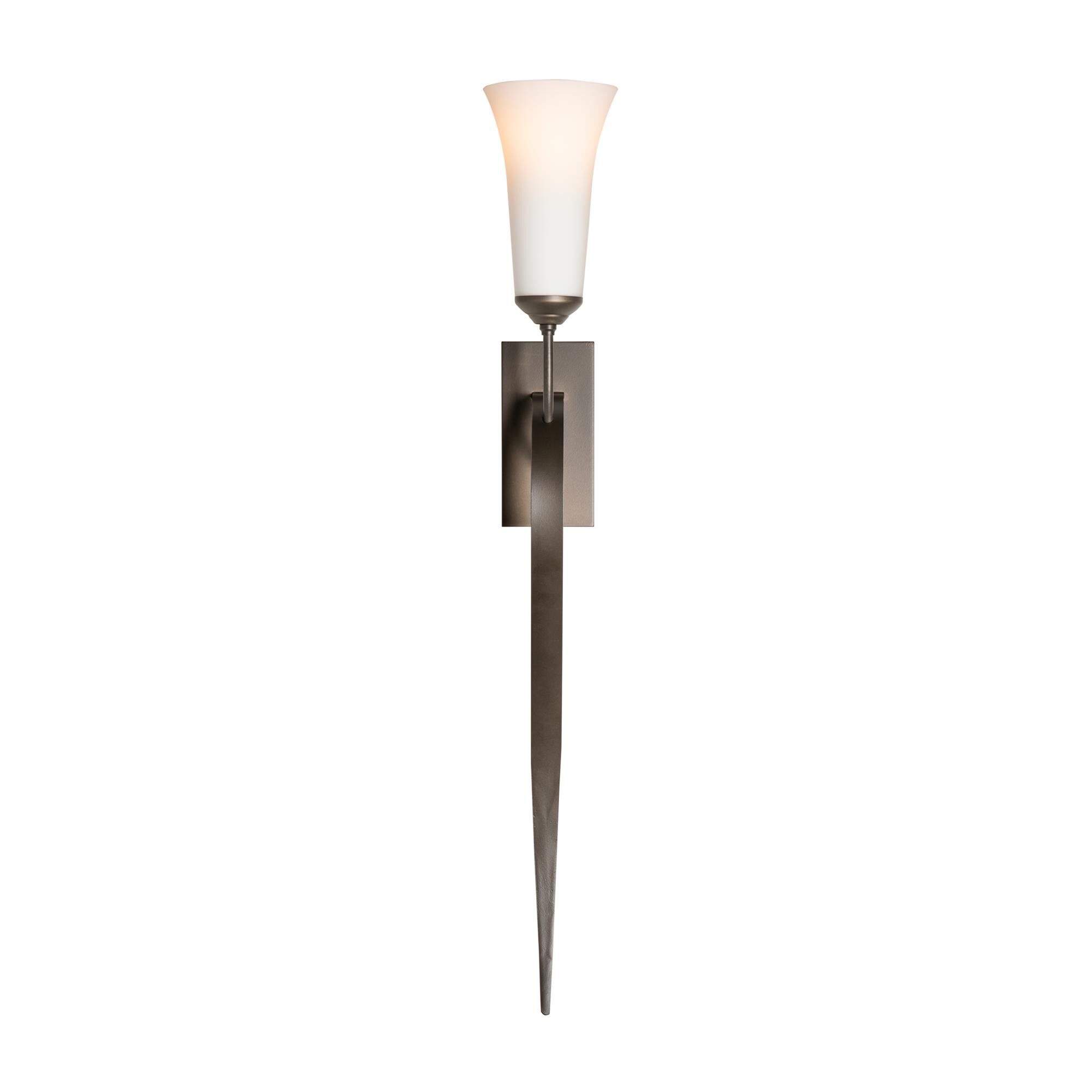 Shown in Dark Smoke finish and Opal  glass