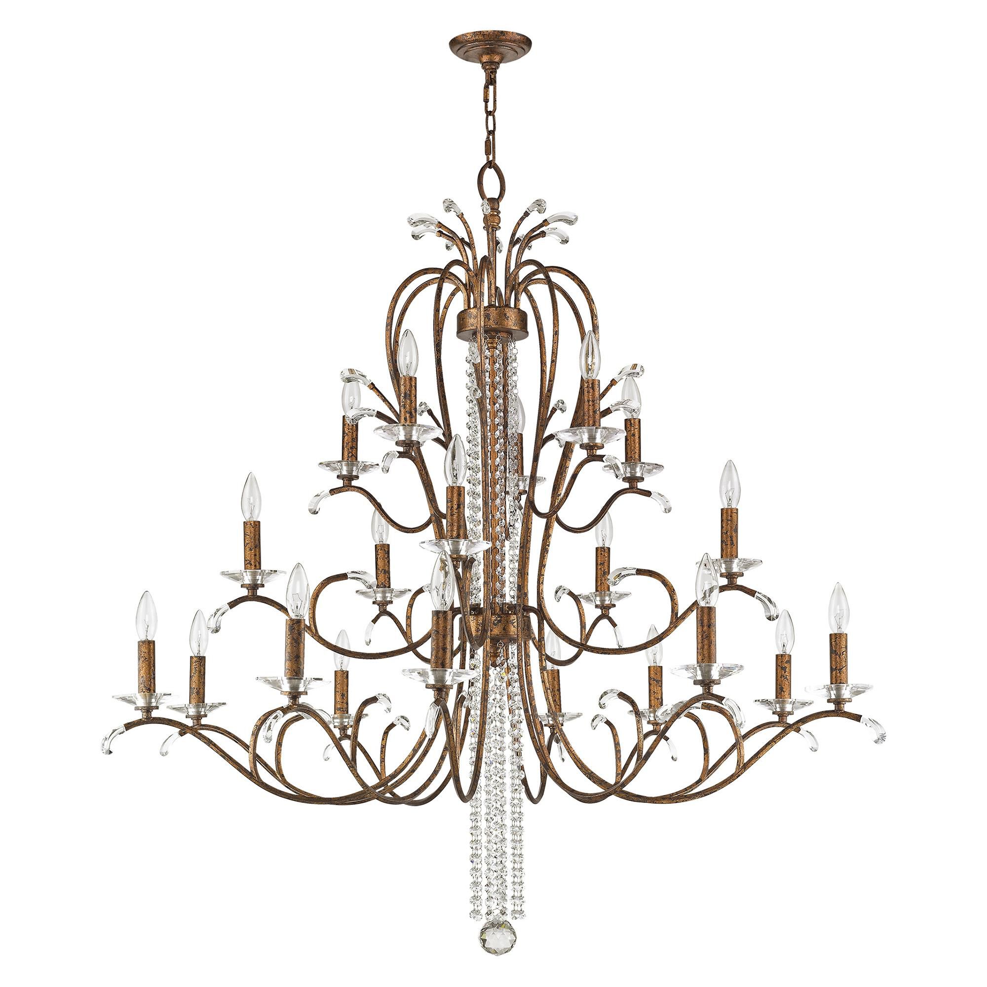 Shown in Hand Applied Venetian Golden Bronze finish and Clear crystal