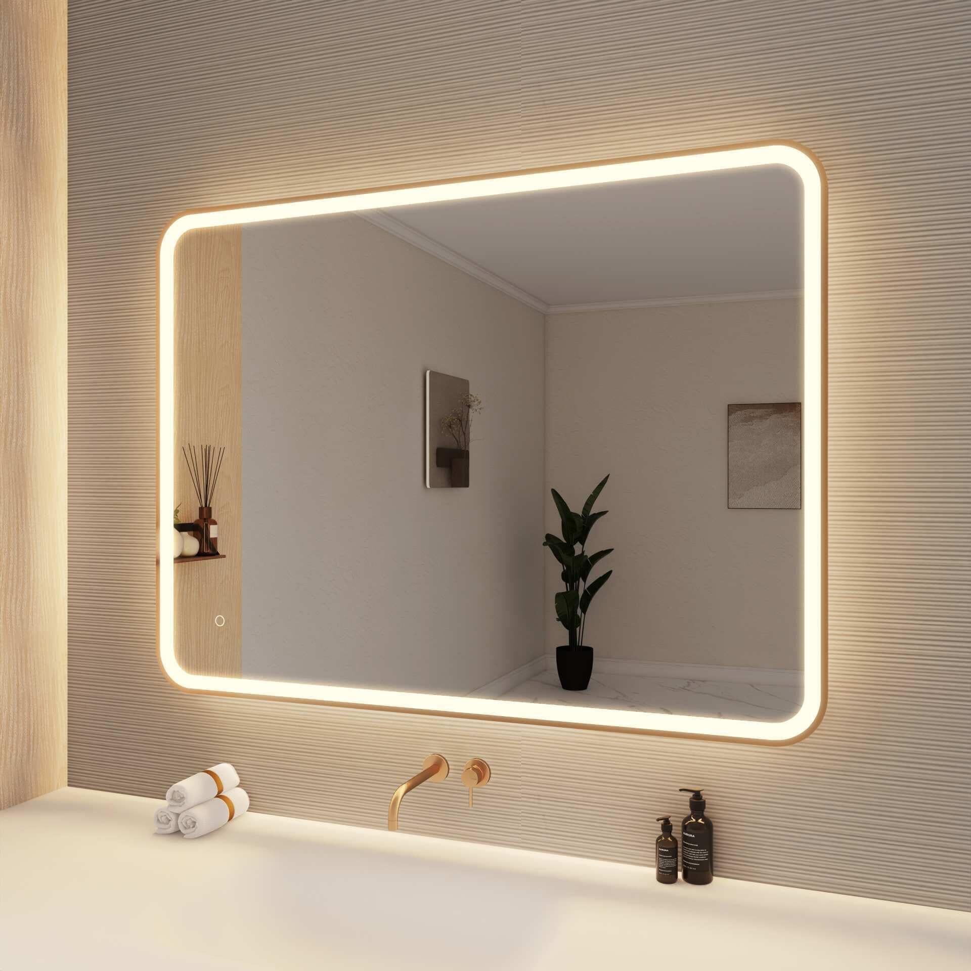 Harmoni 48 Inch Round LED Lighted Mirror by Elegant Decor