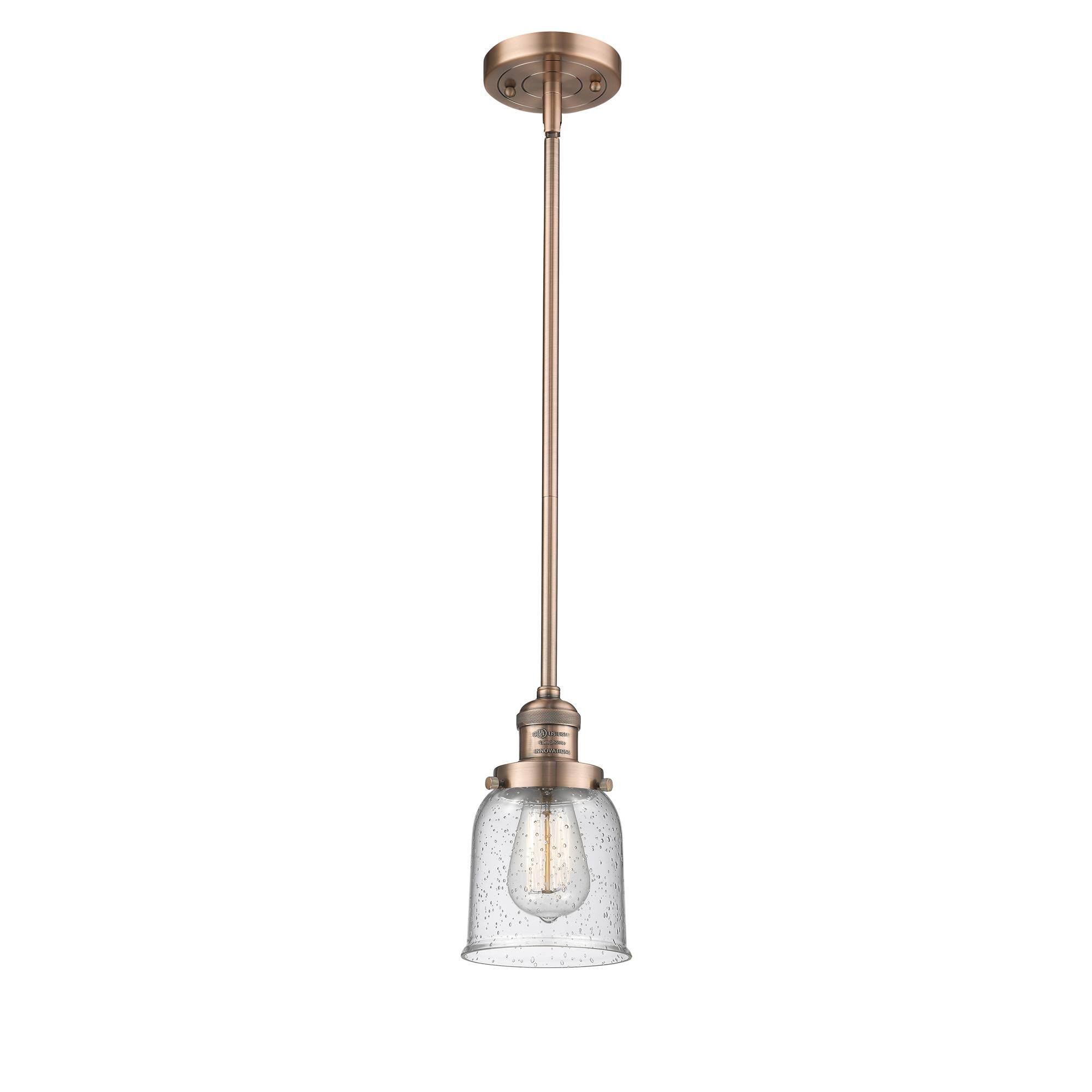 Shown in Antique Copper finish and Seedy glass