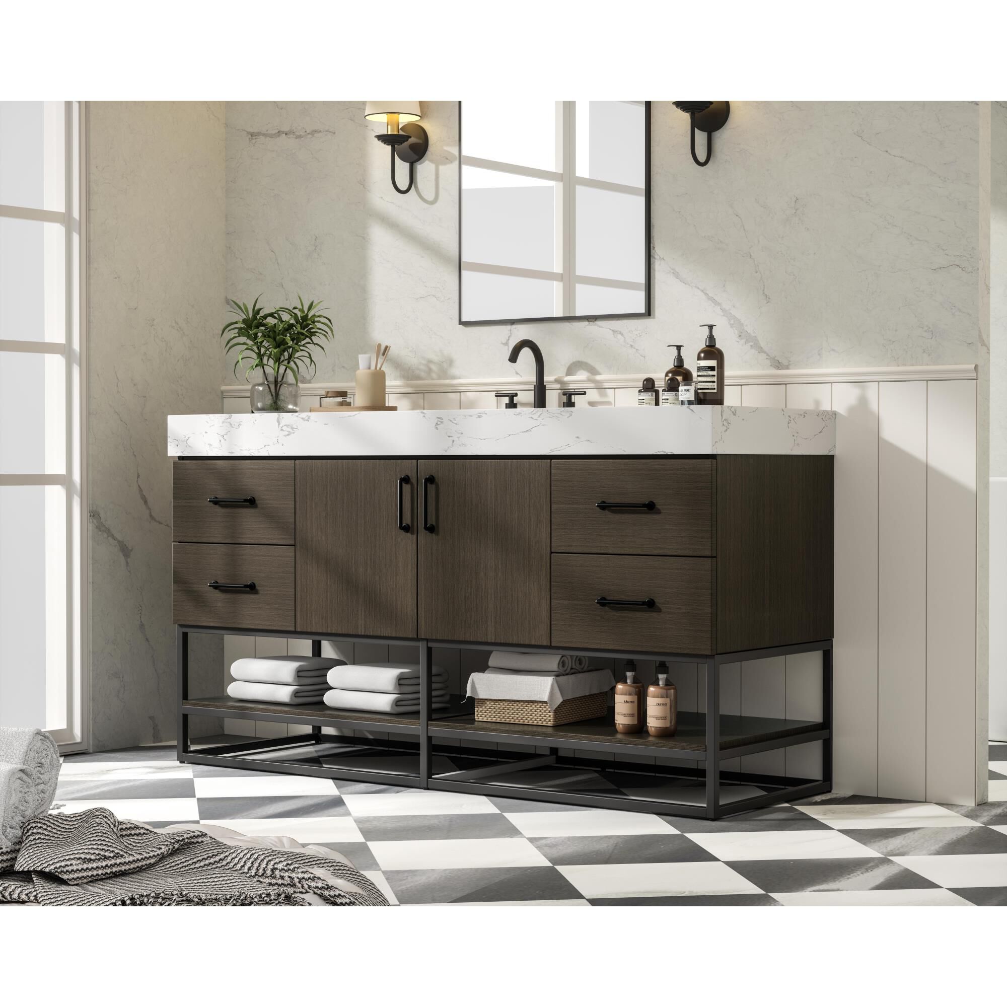 Caroline 60 Inch Bath Vanity by Elegant Dcor