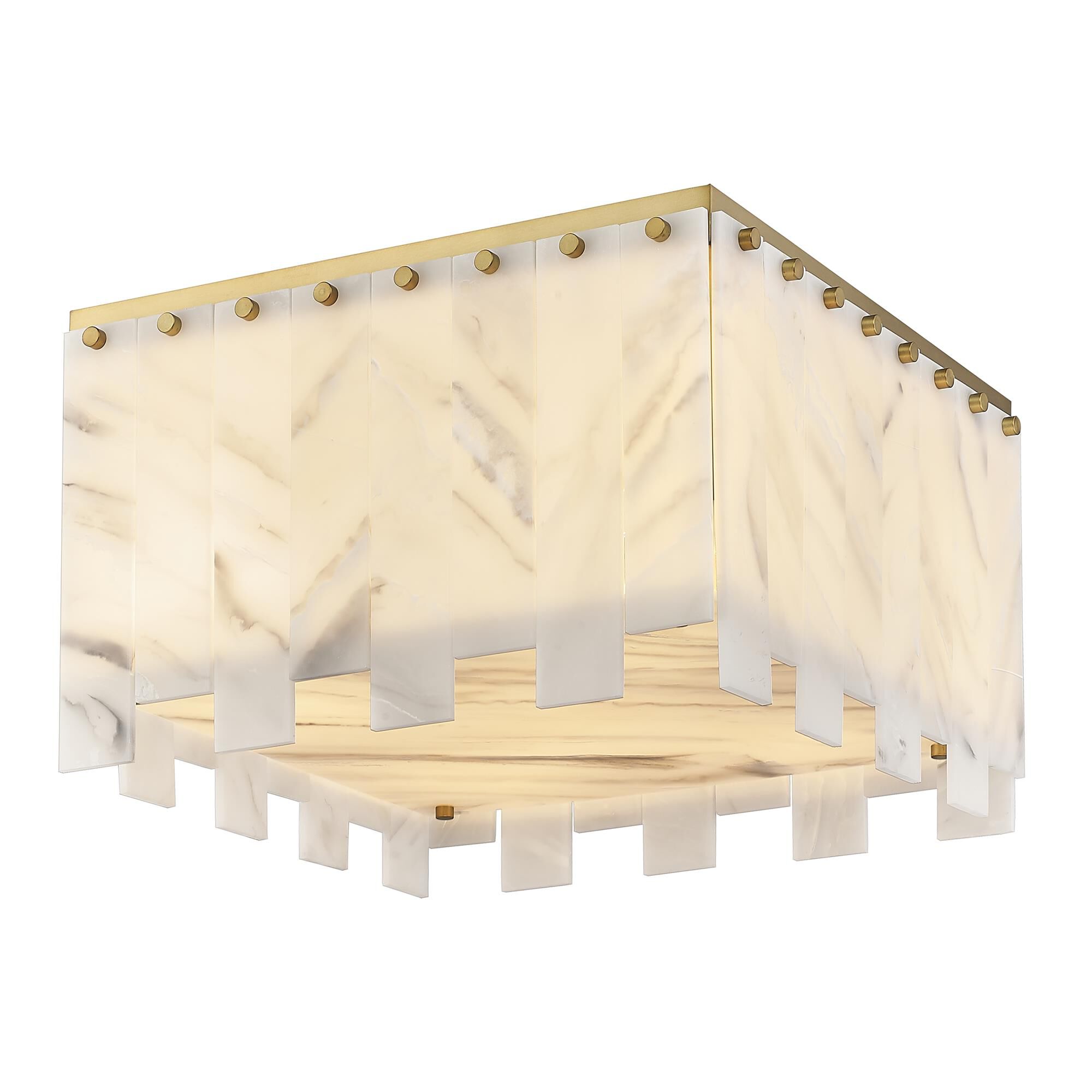 Shown in Rubbed Brass finish and Alabaster Resin shade