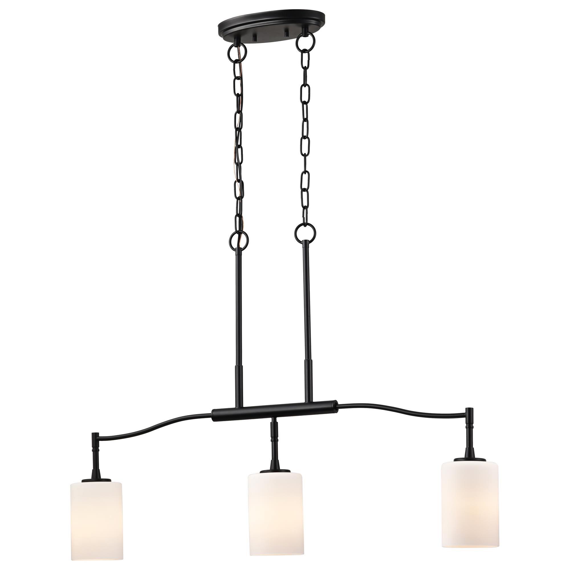 Shown in Matte Black finish and White Opal glass