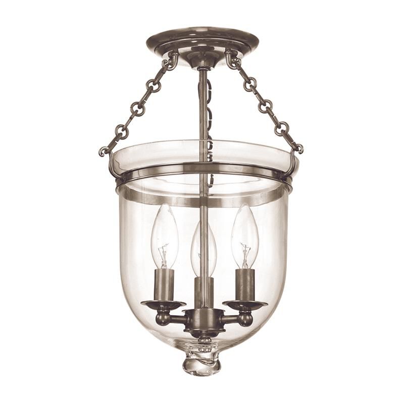 Shown in Historic Nickel finish and Clear glass