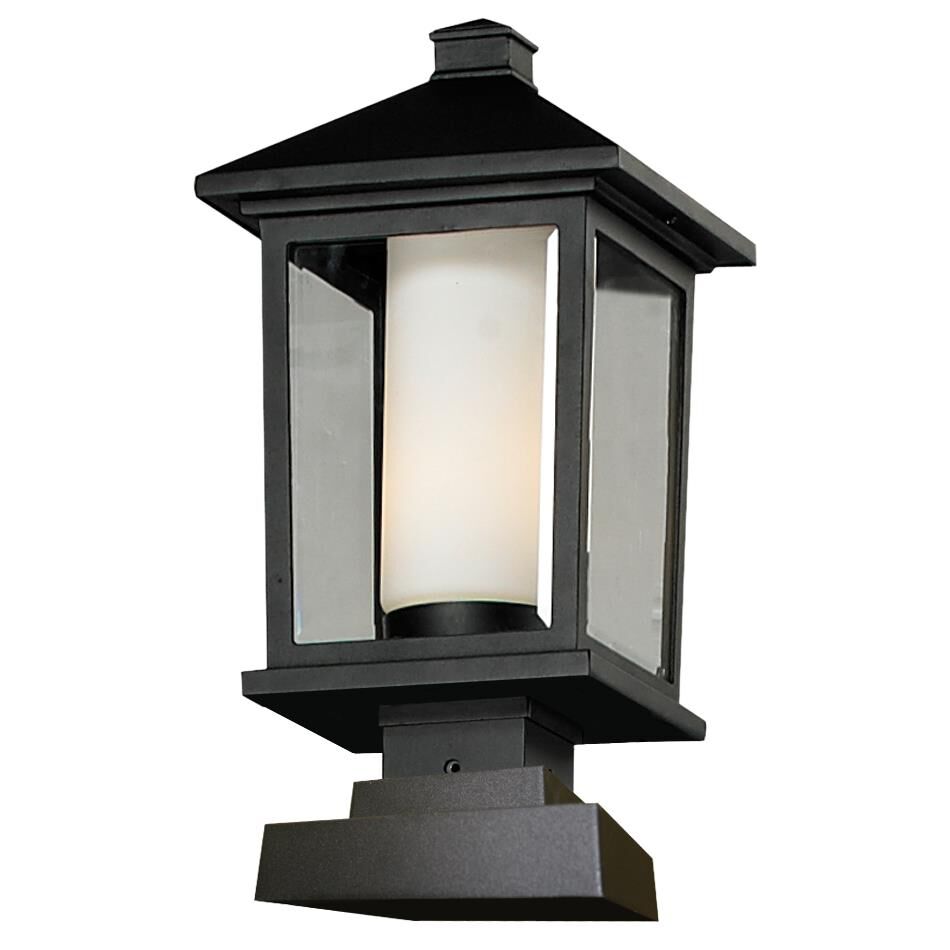 Shown in Black finish and Glass shade