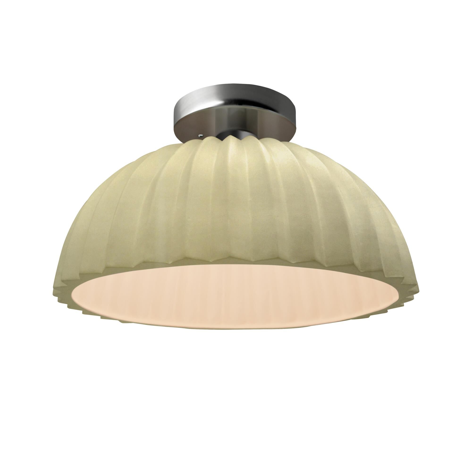 Pleated Dome 13 Inch Semi Flush Mount by Justice Design Group