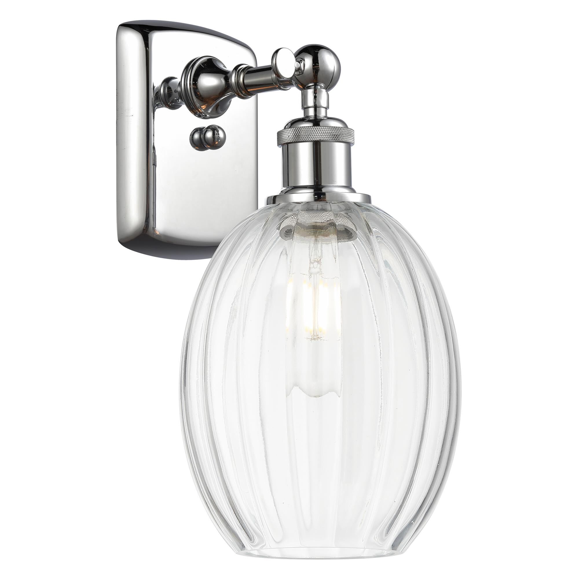 Shown in Polished Chrome finish and Clear glass