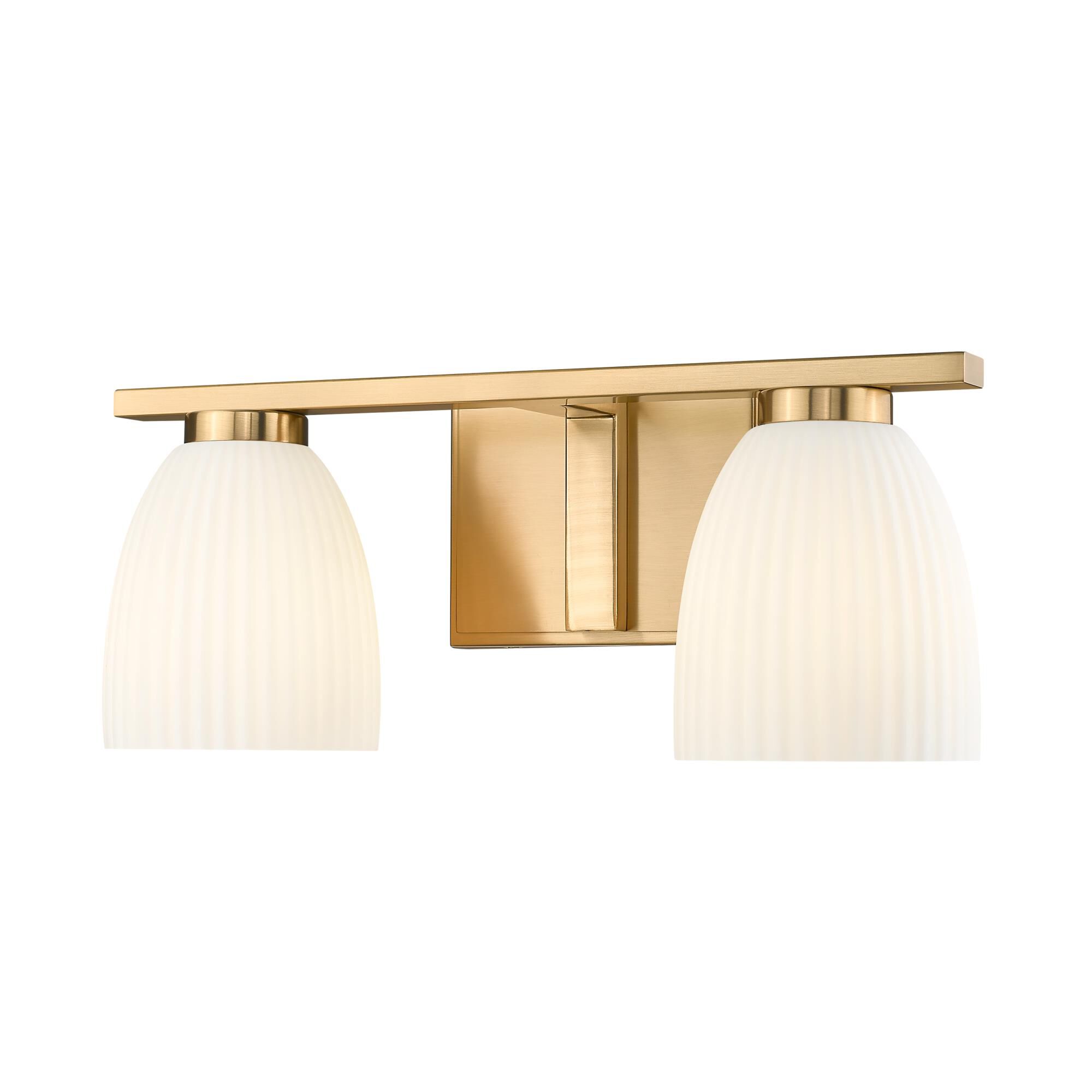 Shown in Modern Gold finish and Matte Opal glass and Matte Opal shade