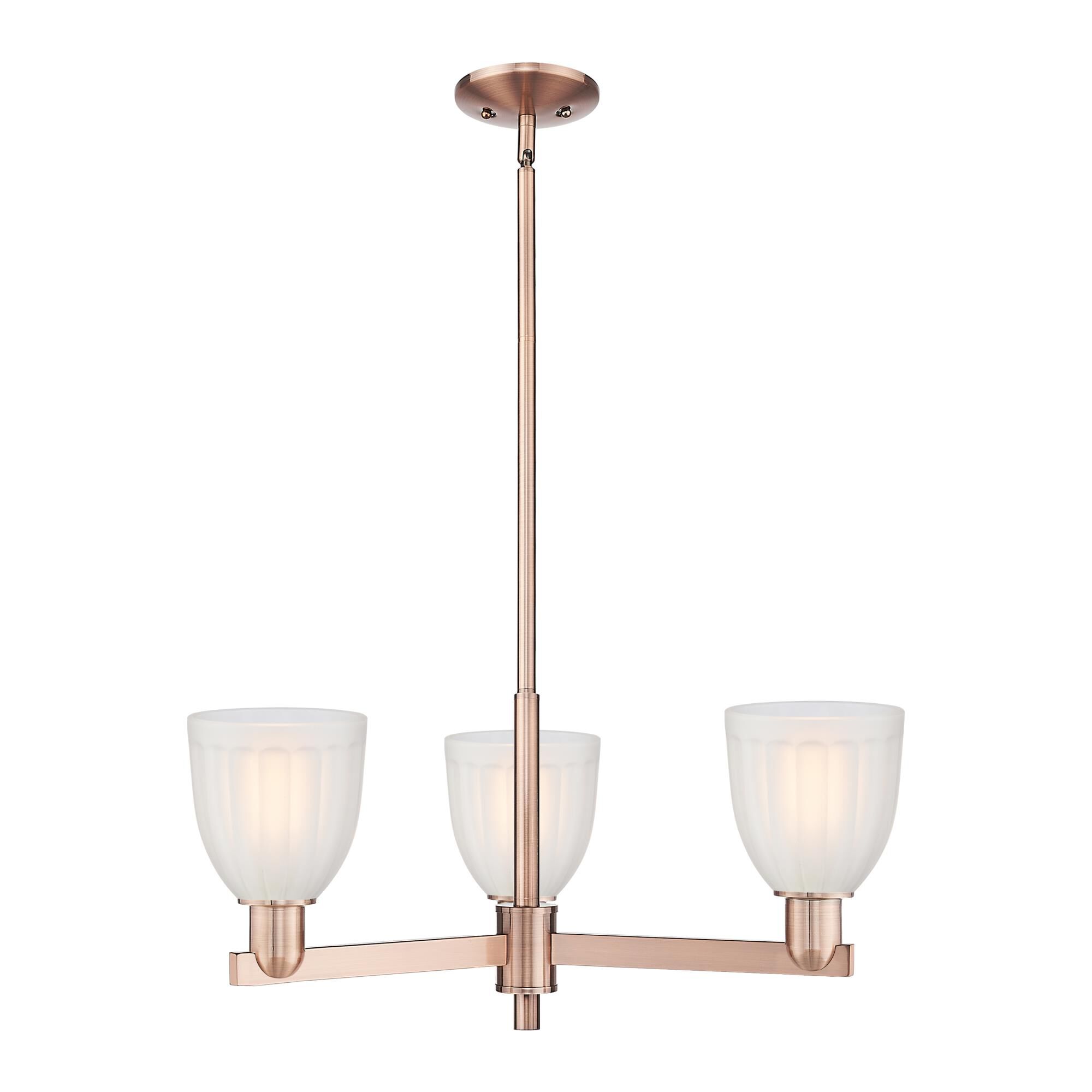 Shown in Antique Copper finish and White glass