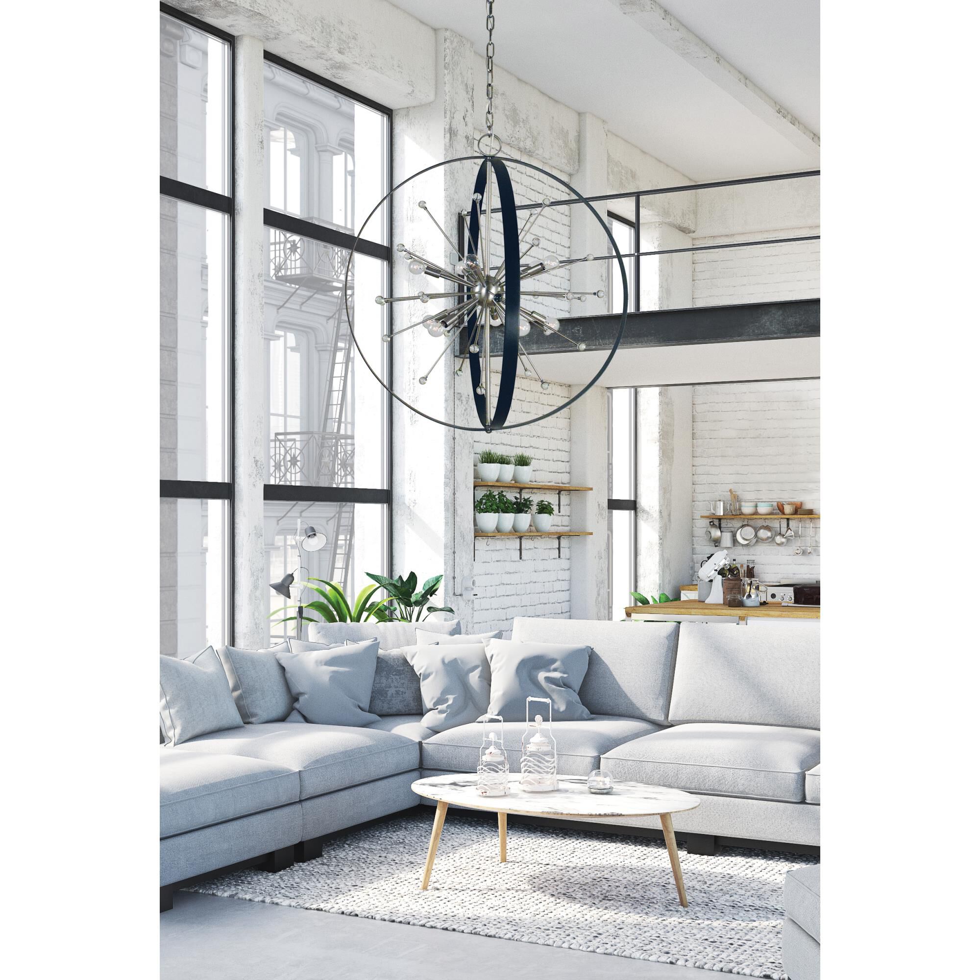 Shown in Brushed Nickel with Matte Black finish