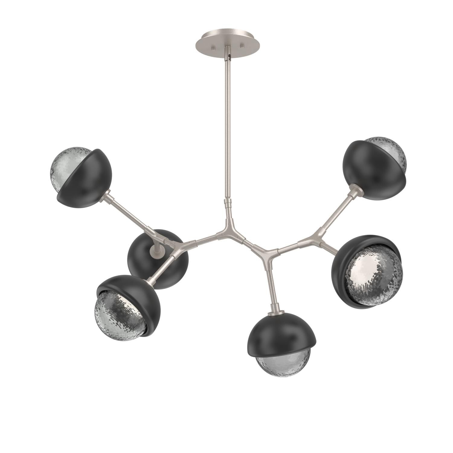 Shown in Beige Silver finish and Smoke glass and Matte Black accent