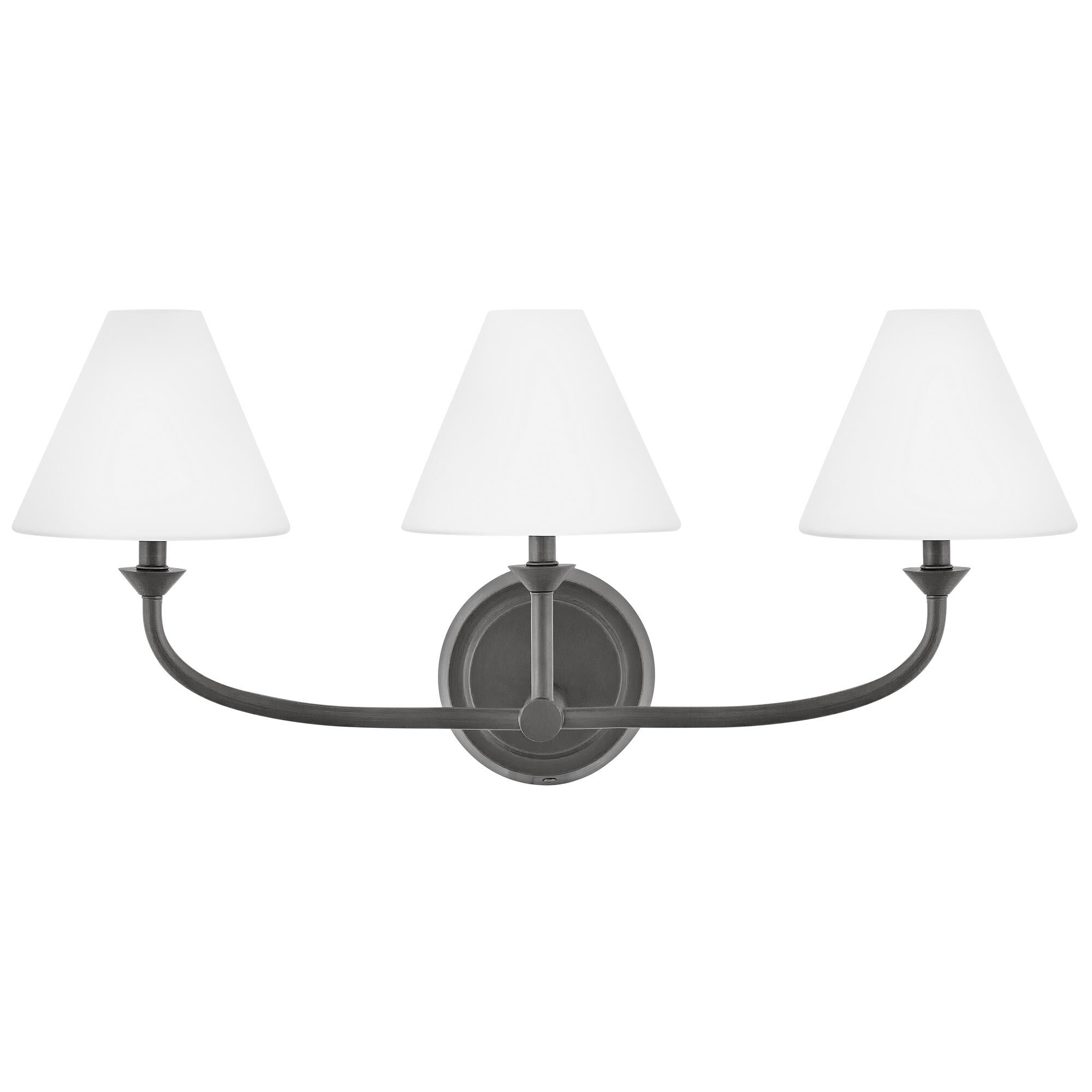 Shown in Blackened Brass finish and Etched Opal glass