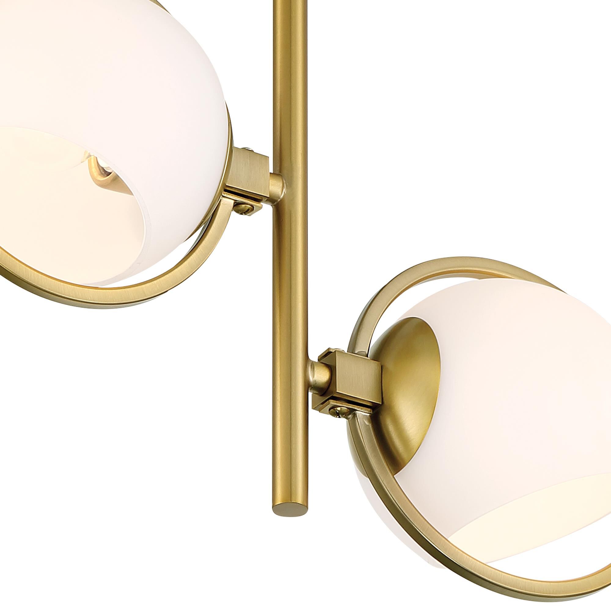 Shown in Brushed Gold finish and Etched Opal glass