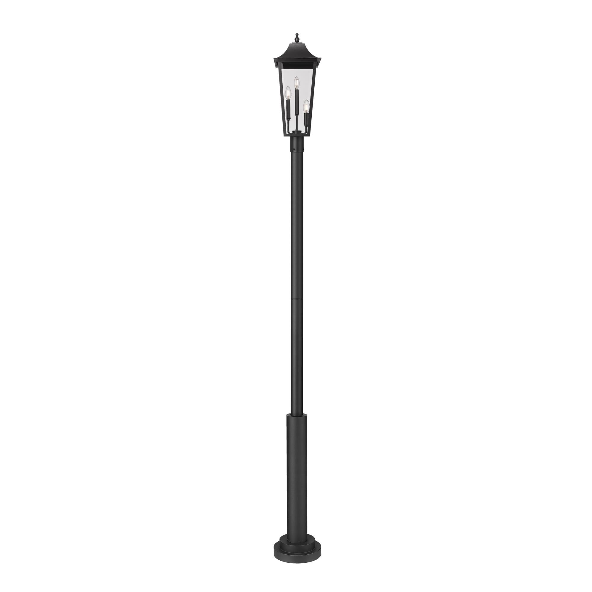 Shown in Black finish and Clear Beveled glass and Clear Beveled shade
