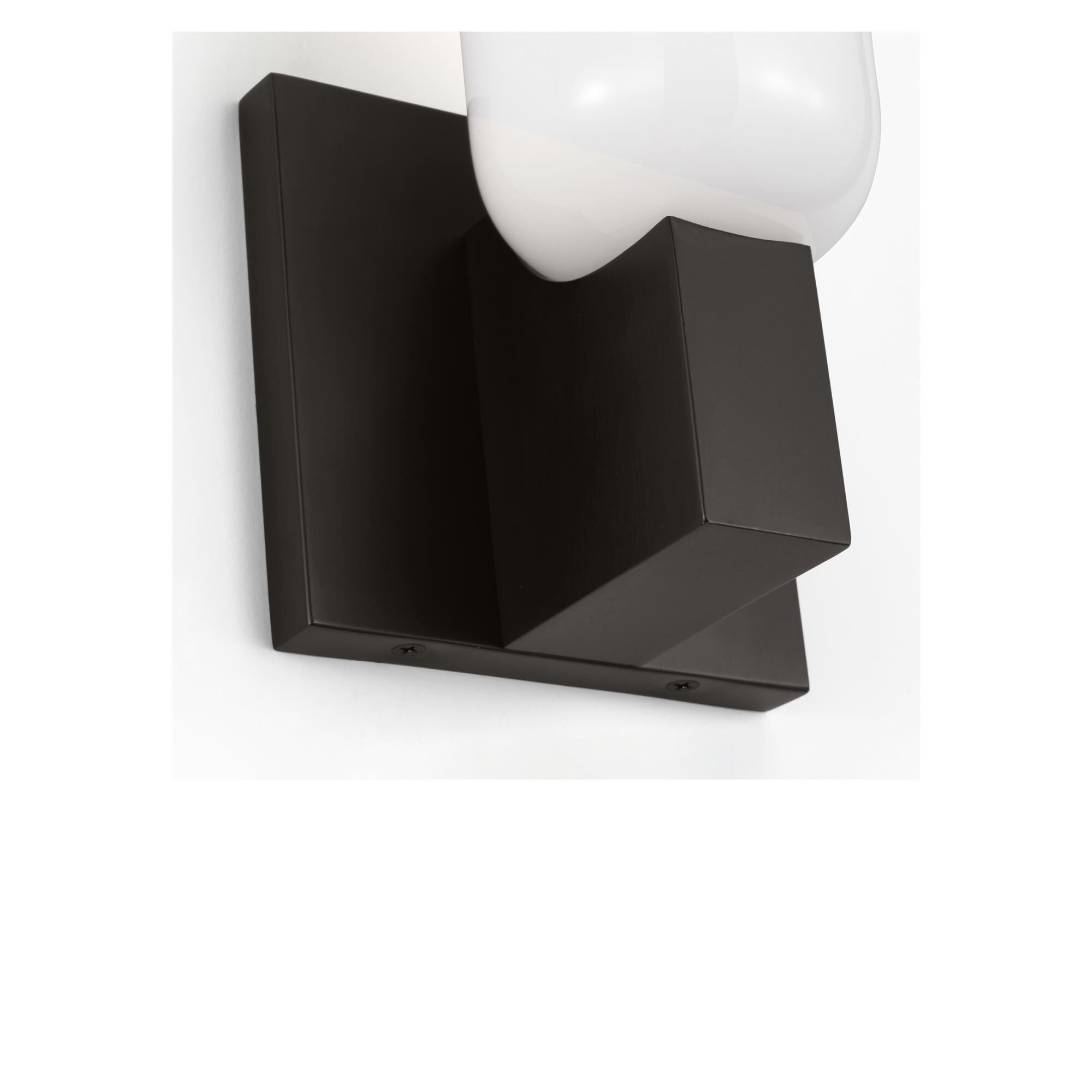 Shown in Aged Iron finish and Milk glass