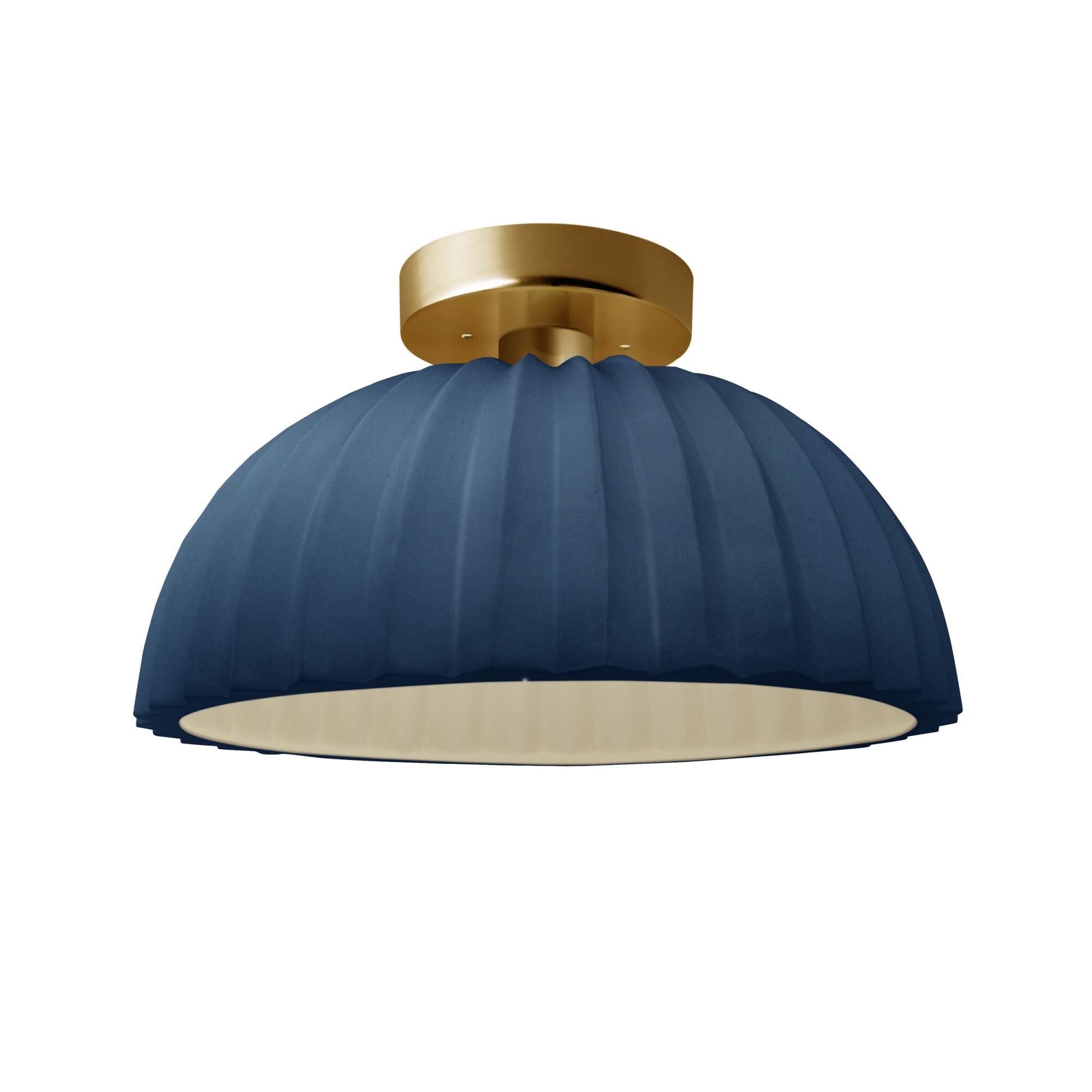 Shown in Brushed Brass finish and Midnight Sky shade