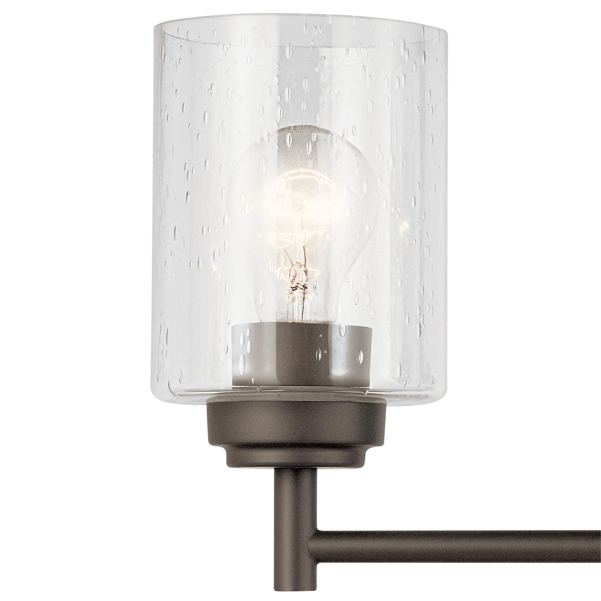 Shown in Olde Bronze finish and Clear Seeded glass