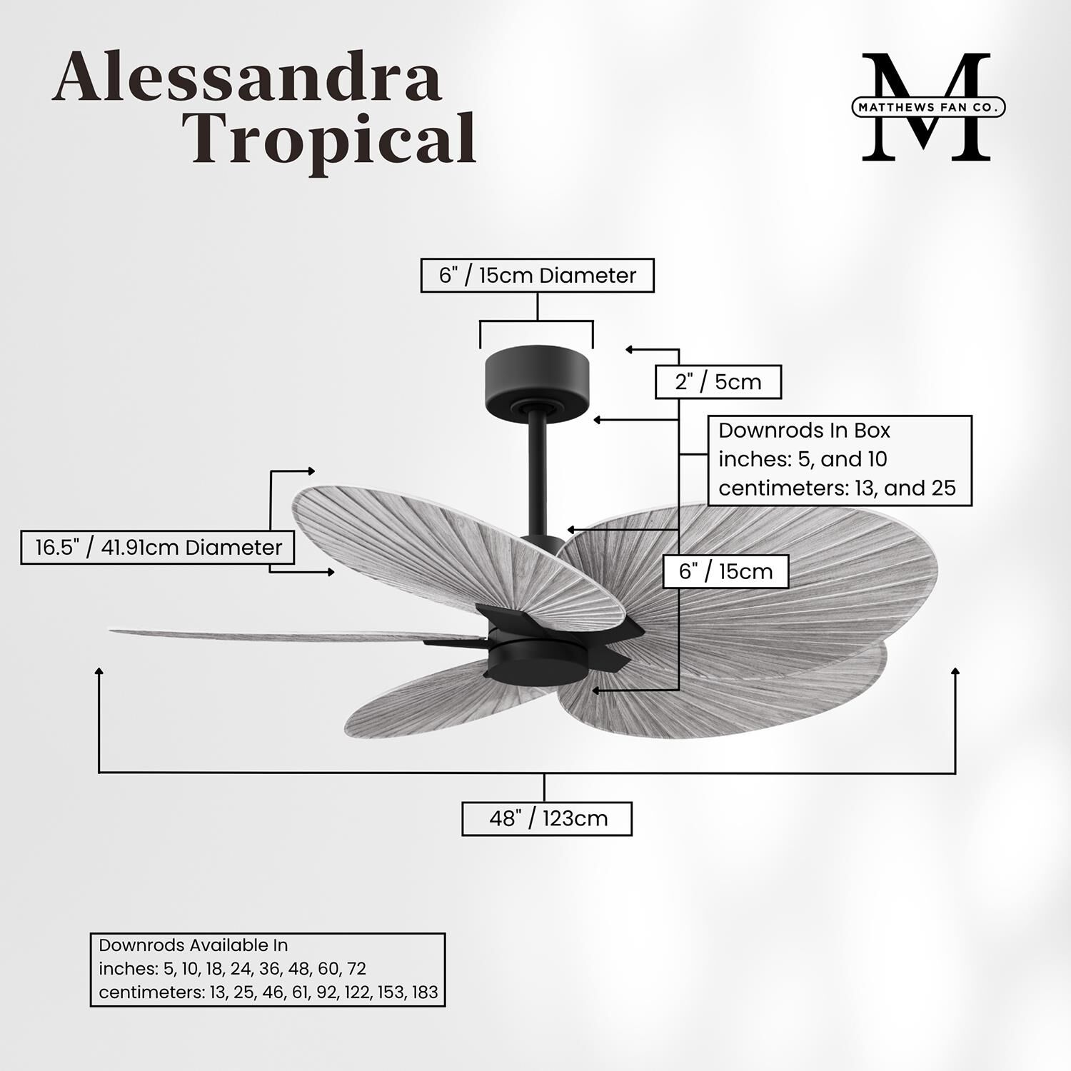 Alessandra Tropical 48 Inch Ceiling Fan by Matthews Fan Company