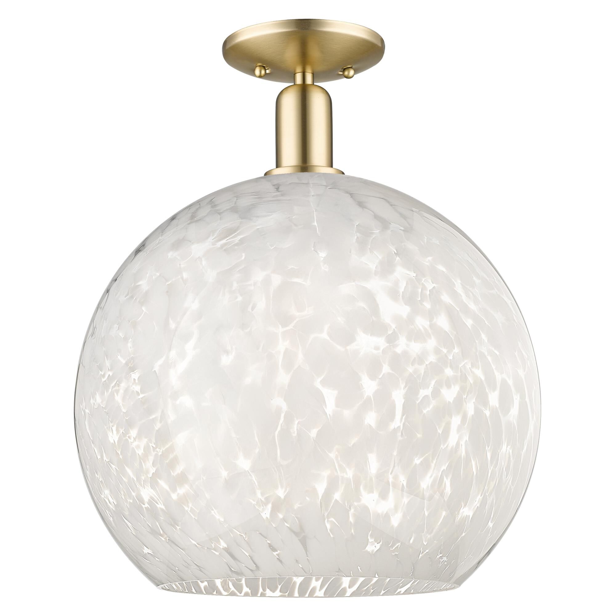 Bruno Marashlian White Mouchette 14 Inch Semi Flush Mount by Innovations Lighting