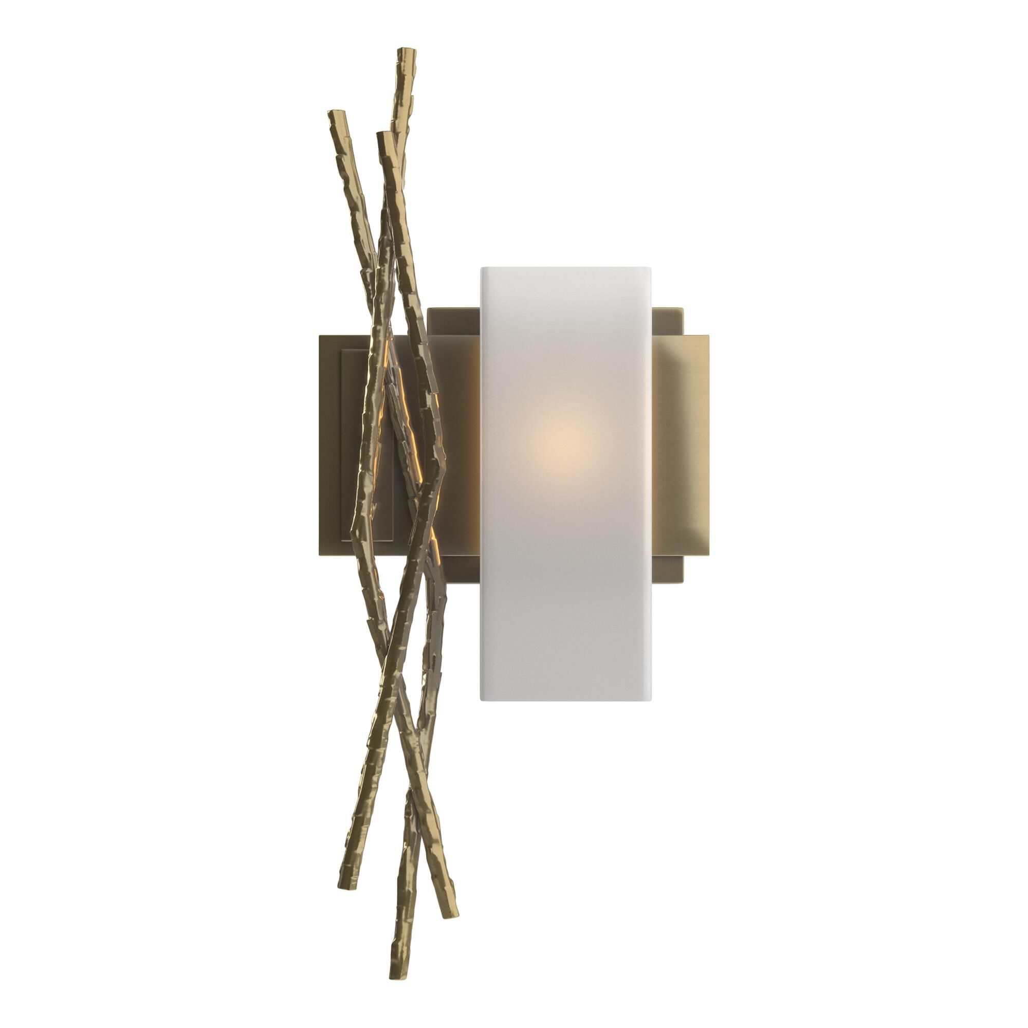 Shown in Modern Brass finish and Opal glass