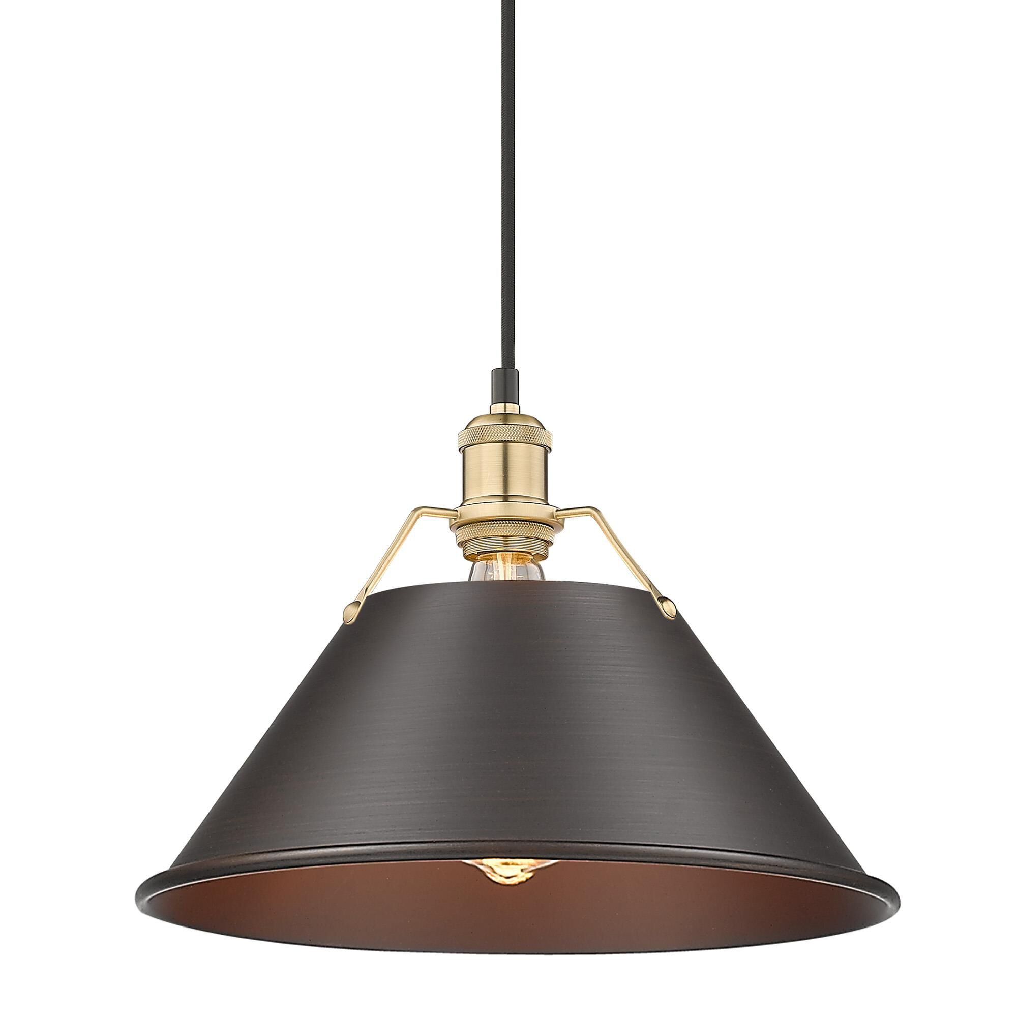 Shown in Brushed Champagne Bronze finish and Without Glass glass and Rubbed Bronze shade