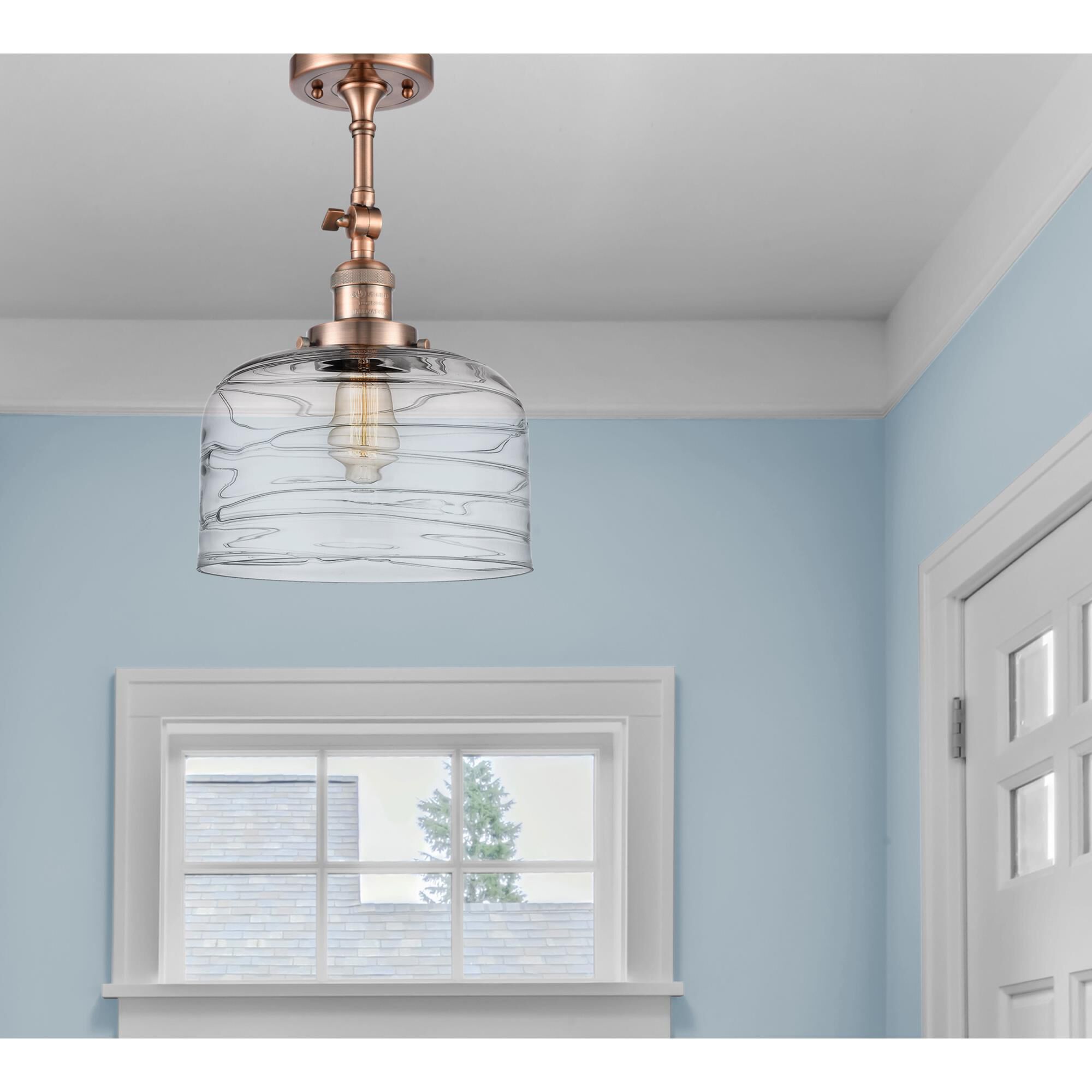 Shown in Antique Copper finish and Clear glass