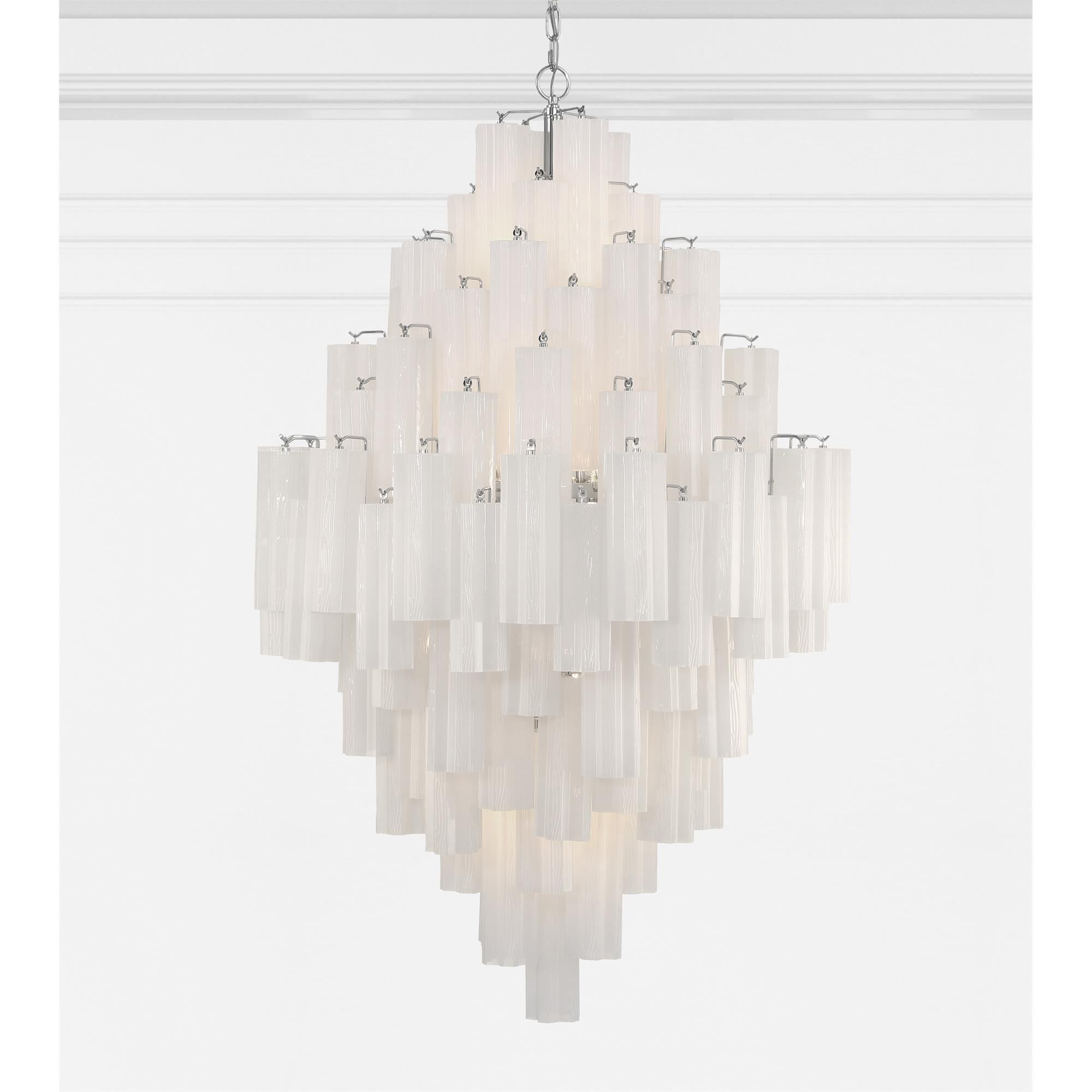Shown in Polished Chrome finish and Tronchi Glass White crystal