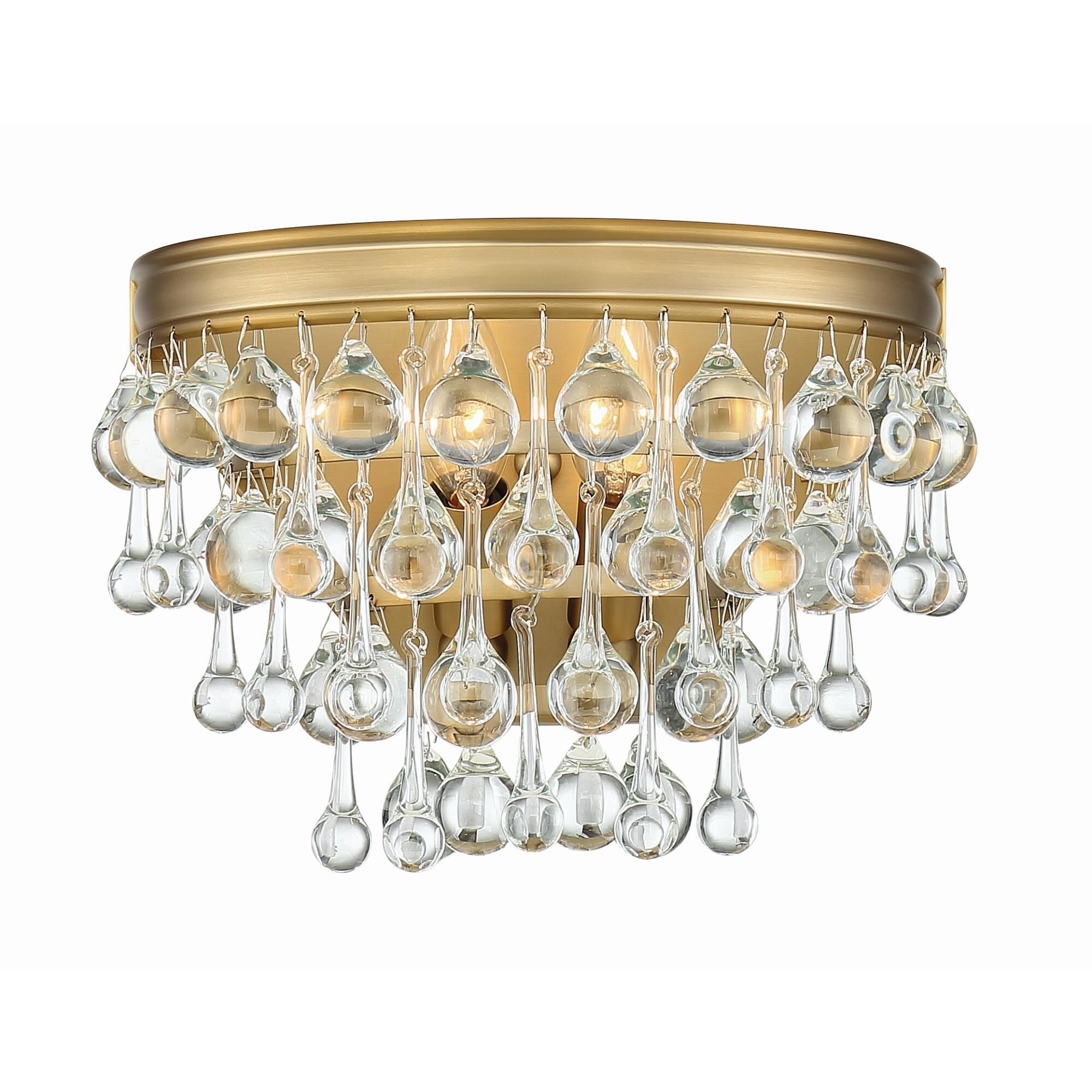 Shown in Vibrant Gold finish and Clear Glass Drops crystal