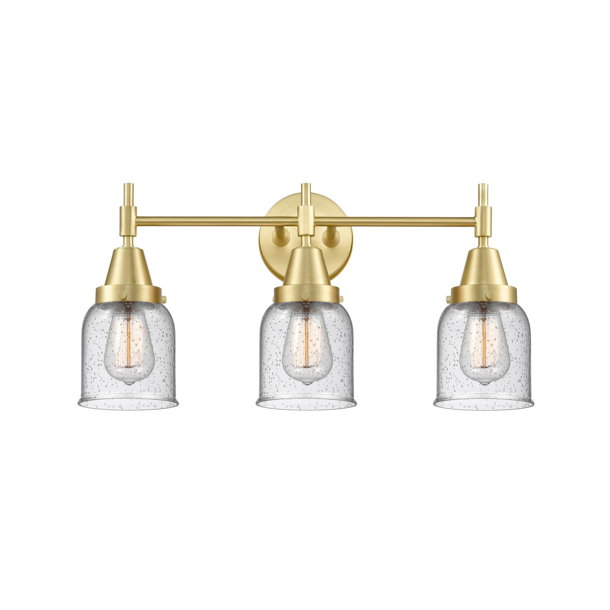 Shown in Satin Brass finish and Seedy Large Cone glass