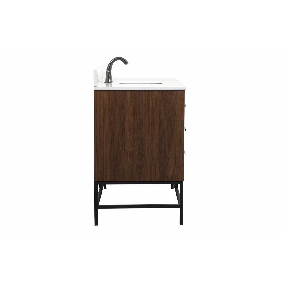 Shown in Walnut finish and With Backsplash accent