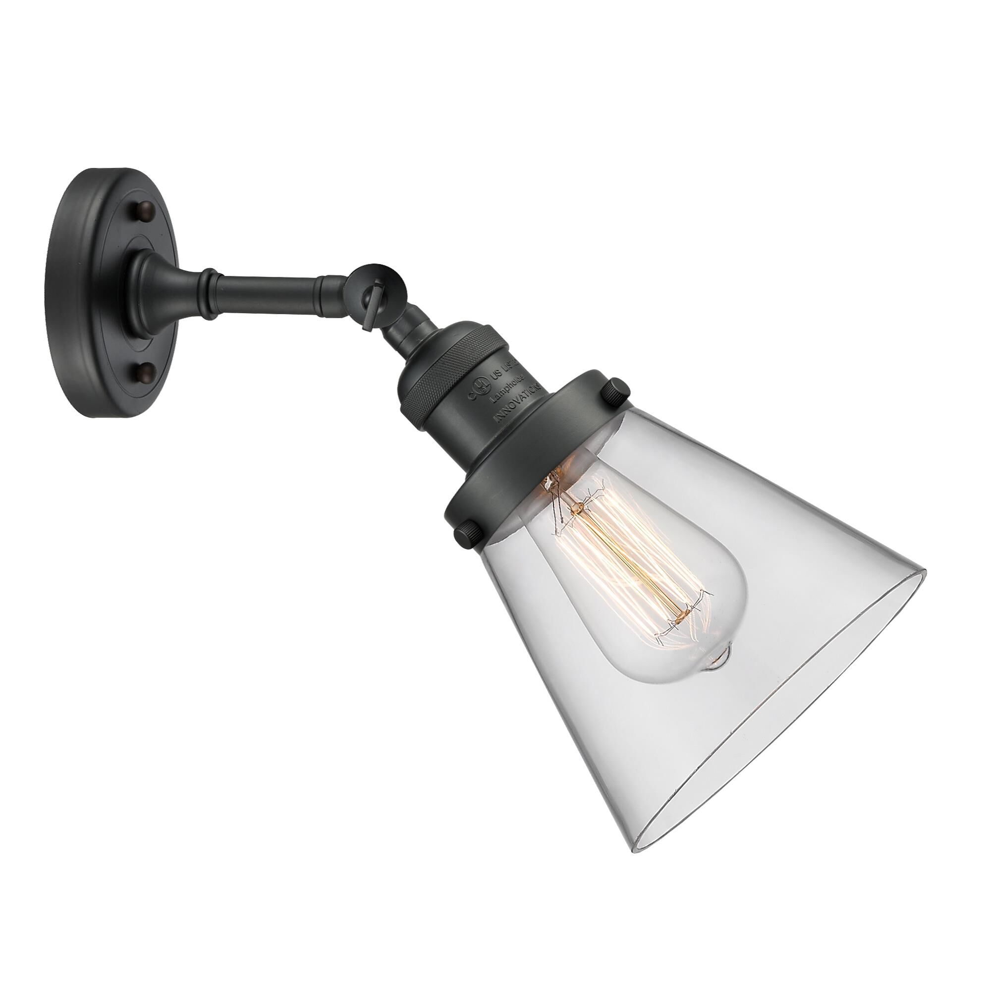 Shown in Matte Black finish and Clear glass and None accent