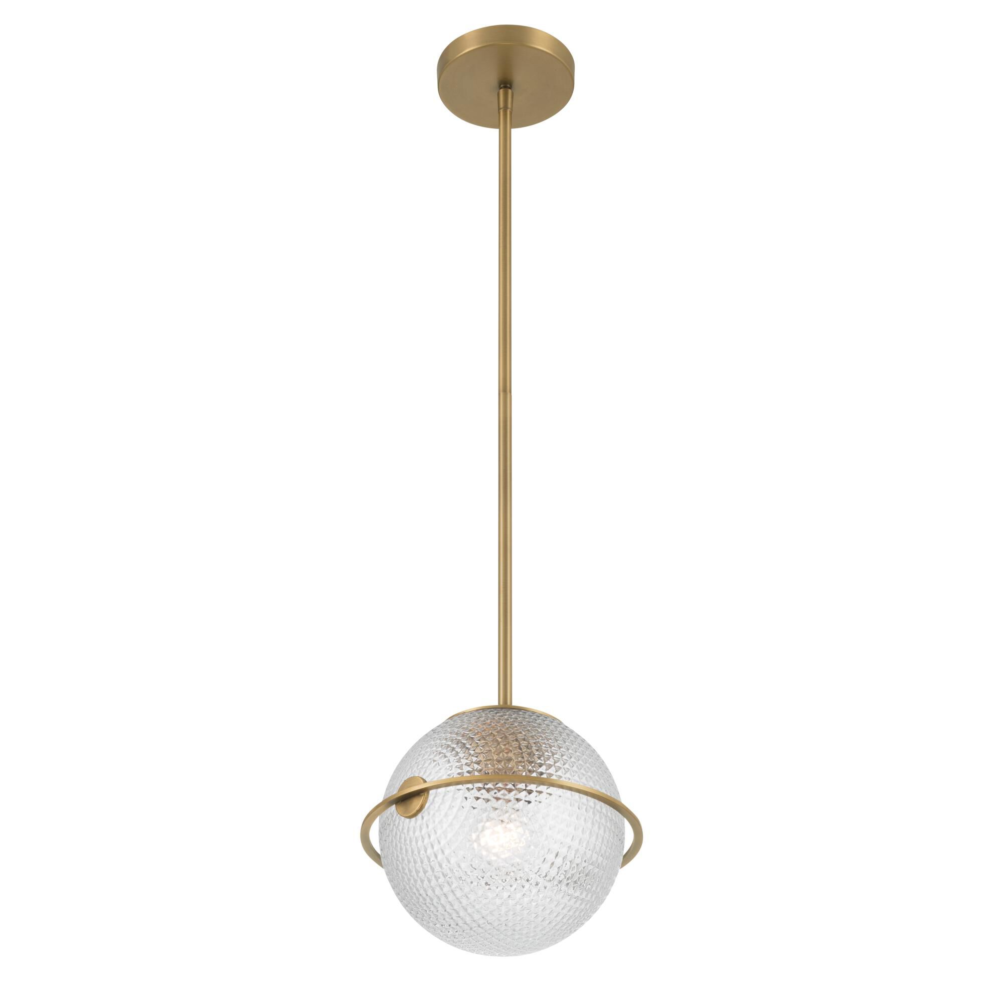 Shown in Legacy Brass finish and Clear Square Textured glass